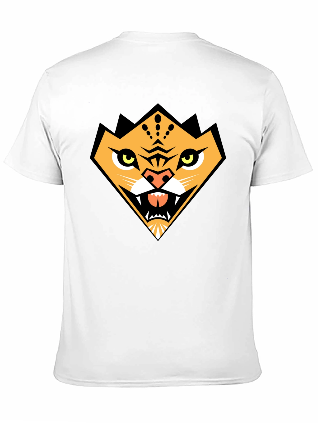 Black Geometric Tiger Graphic Tee - Black Cotton Comfort view 11
