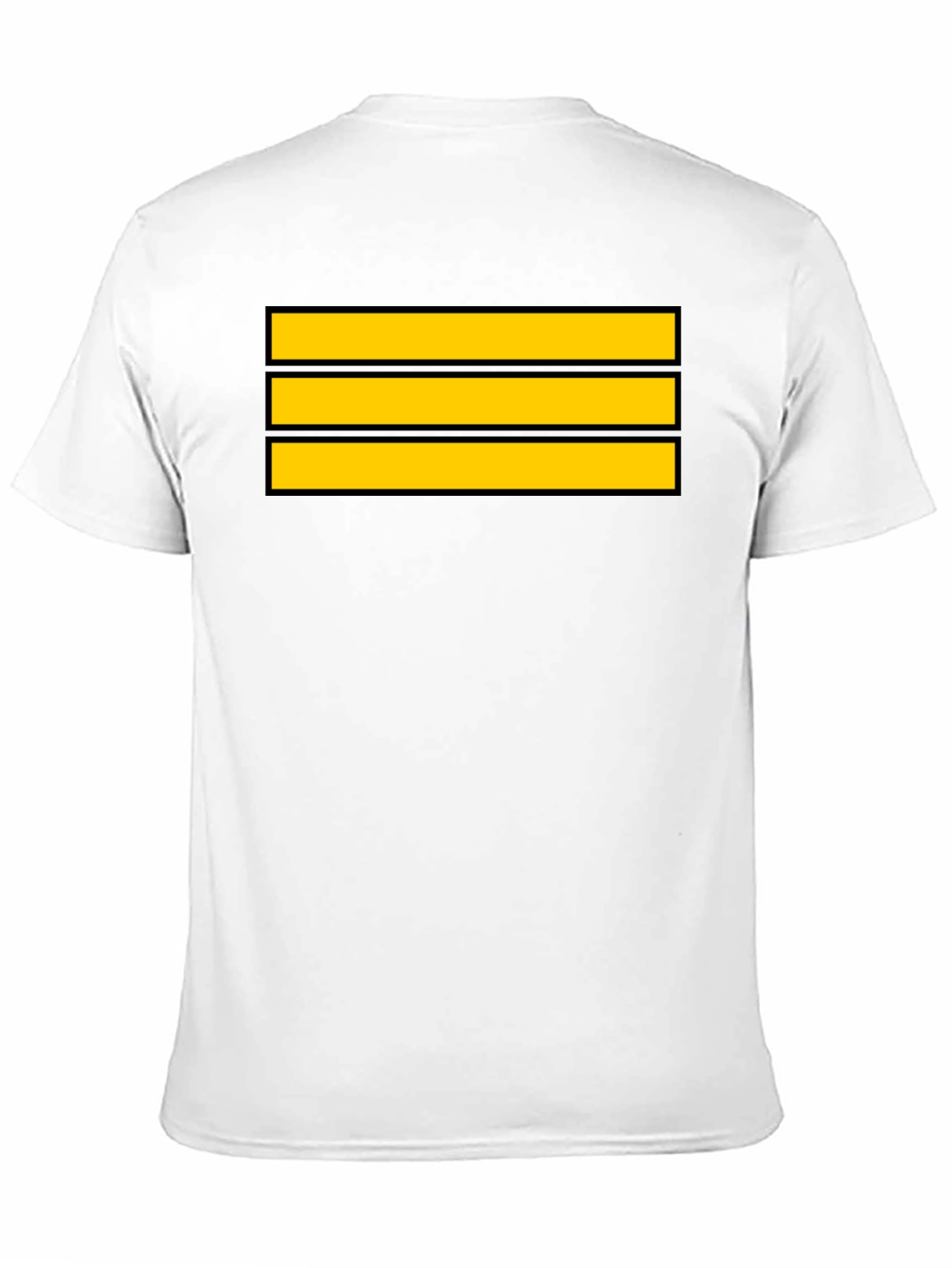 Black Captain Stripes Black Tee - Bold Yellow Lines view 11