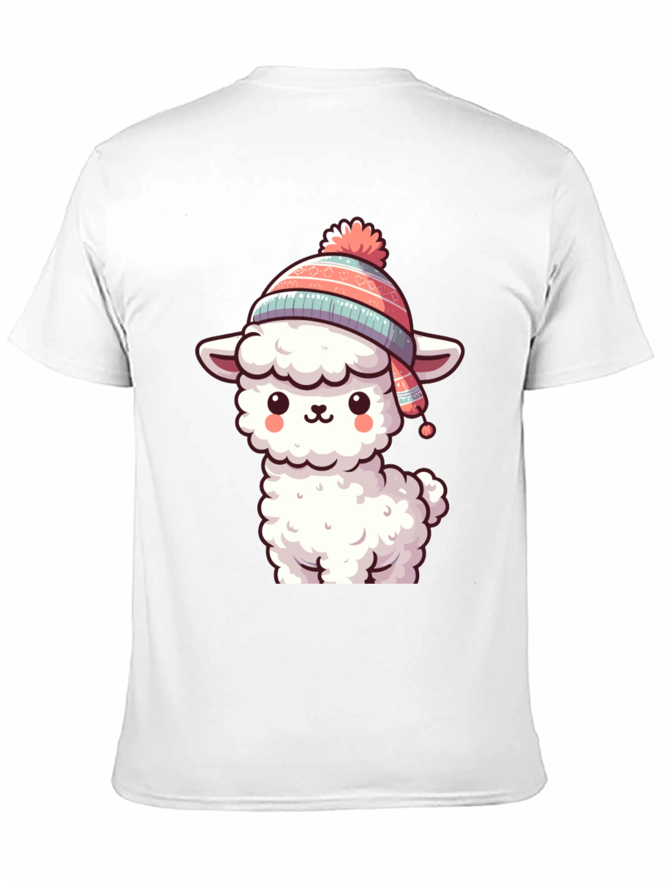 Black Cute Llama in Hat Graphic Tee view 11