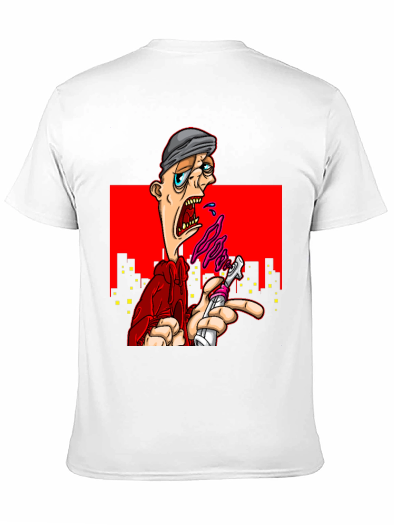 Black Edgy Cartoon Graphic T-Shirt - Urban Style view 11