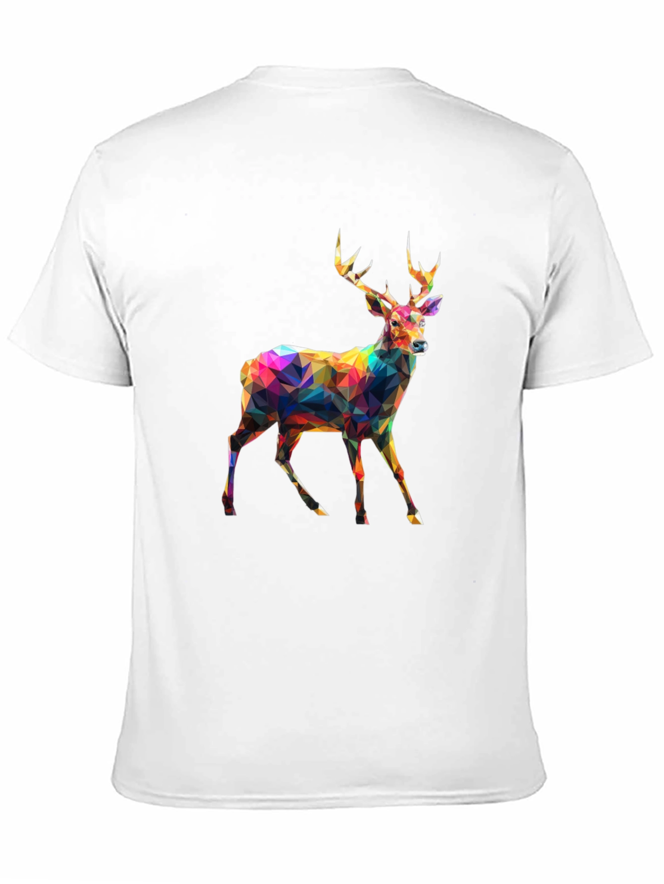 Black Geometric Deer Graphic Tee - Men's Black T-Shirt view 11