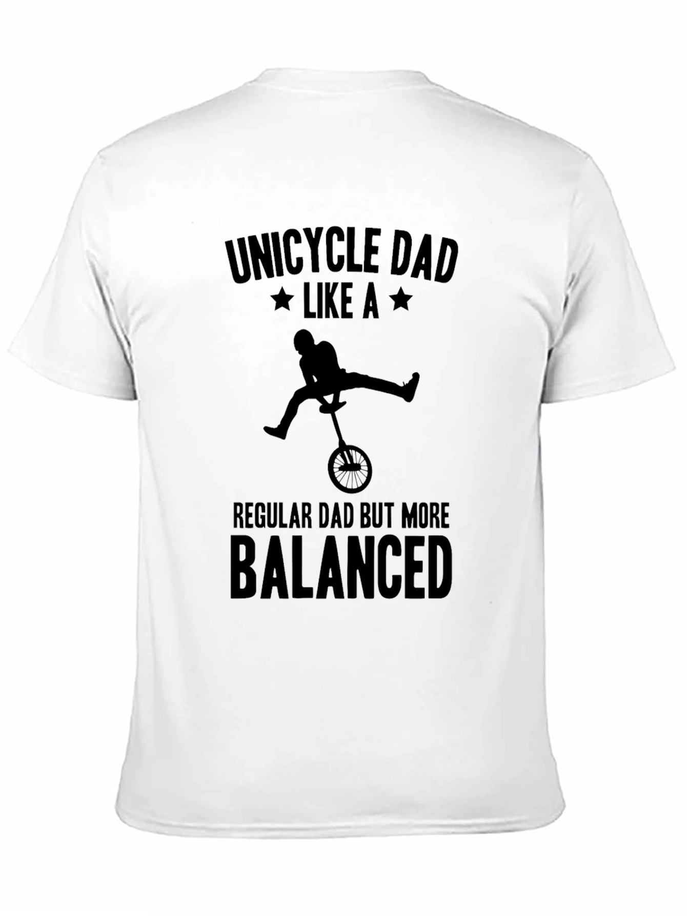 Black Unicycle Dad T-Shirt - Balanced Dad Tee view 11