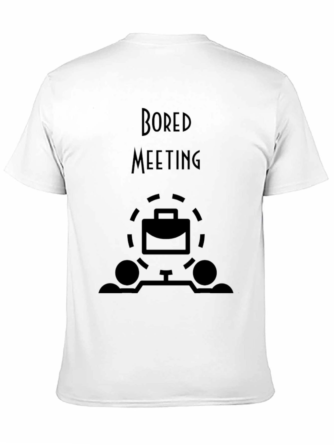 Black Bored Meeting Graphic Tee - Black Casual T-Shirt view 11