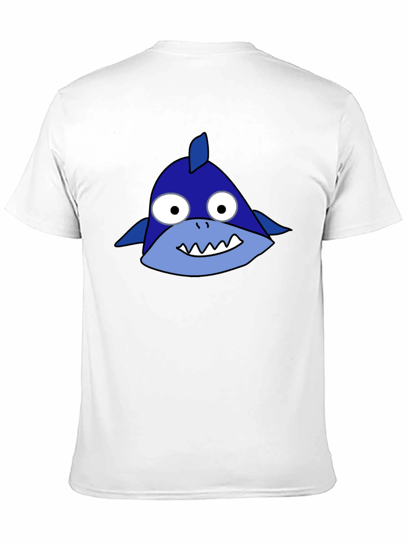 Black Cartoon Shark Graphic Black Tee Shirt view 11