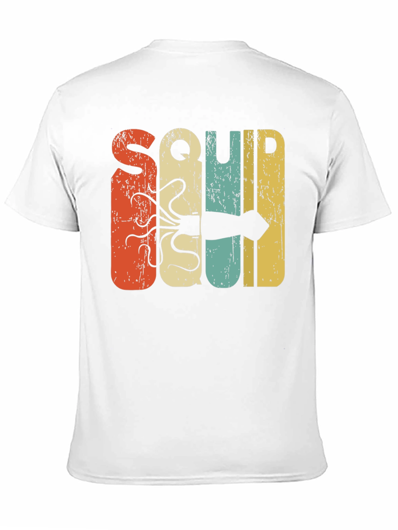 Black Retro Squid Graphic Tee - Black Cotton T-Shirt view 11