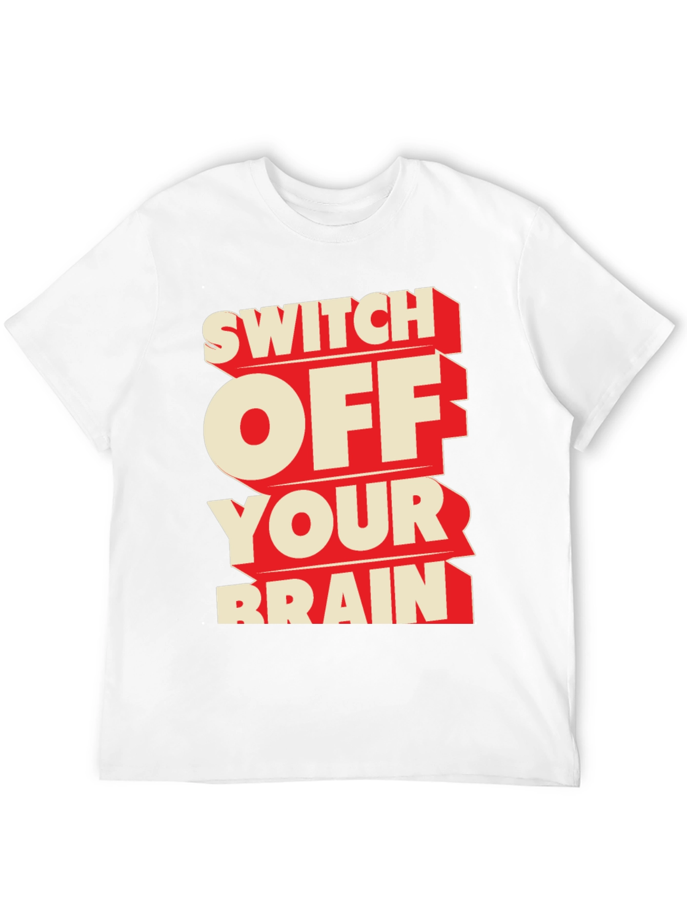 Black Switch Off Your Brain Black Graphic Tee view 12
