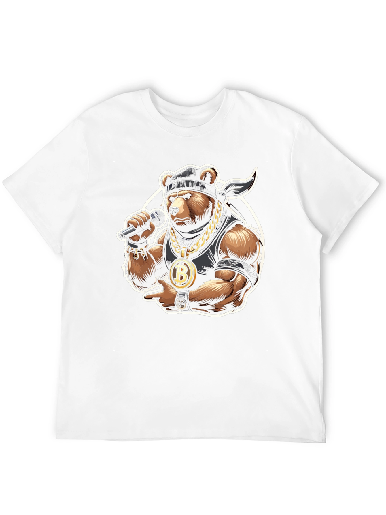 Black Bitcoin Bear T-Shirt - Crypto Hip Hop Style view 12