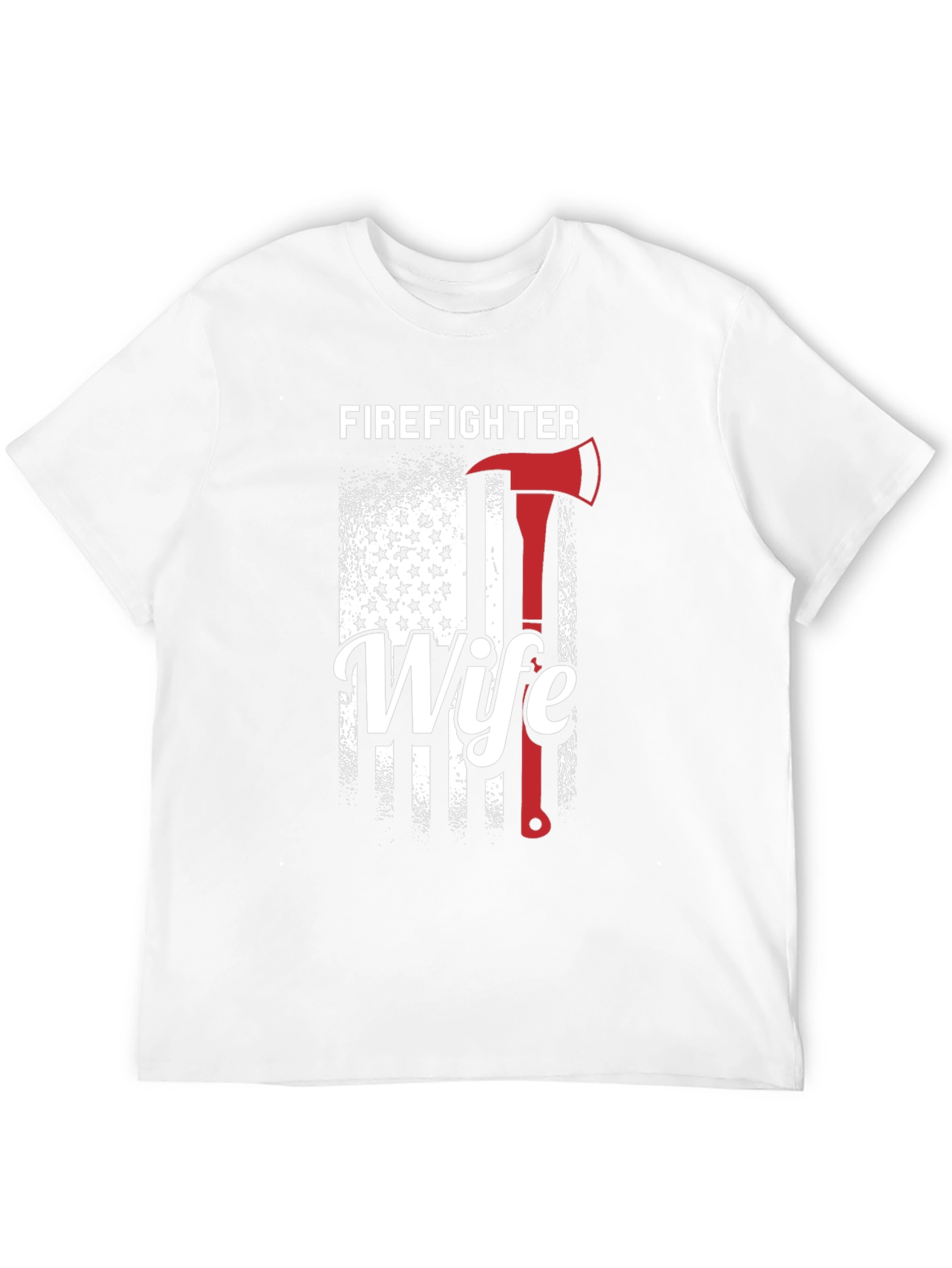 Black Firefighter Wife Graphic Tee - American Flag view 12