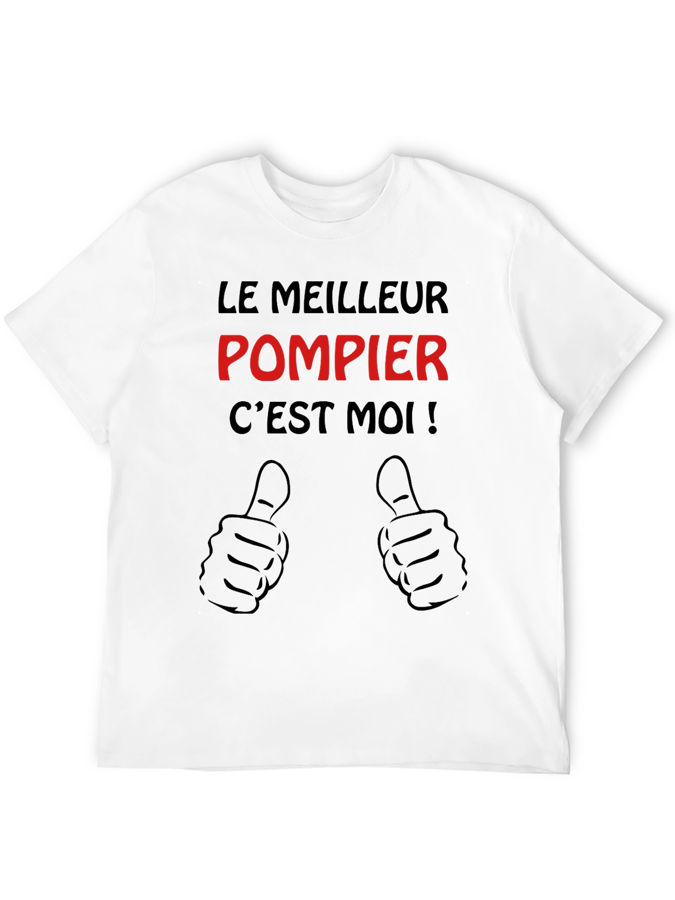 Black Le Meilleur Pompier C'est Moi Black T-Shirt view 12