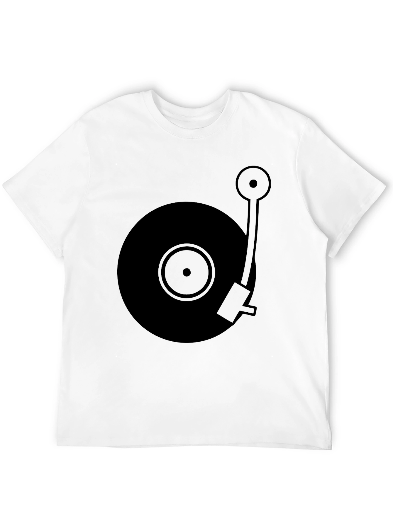 Black Vintage Turntable Graphic T-Shirt - Black view 12