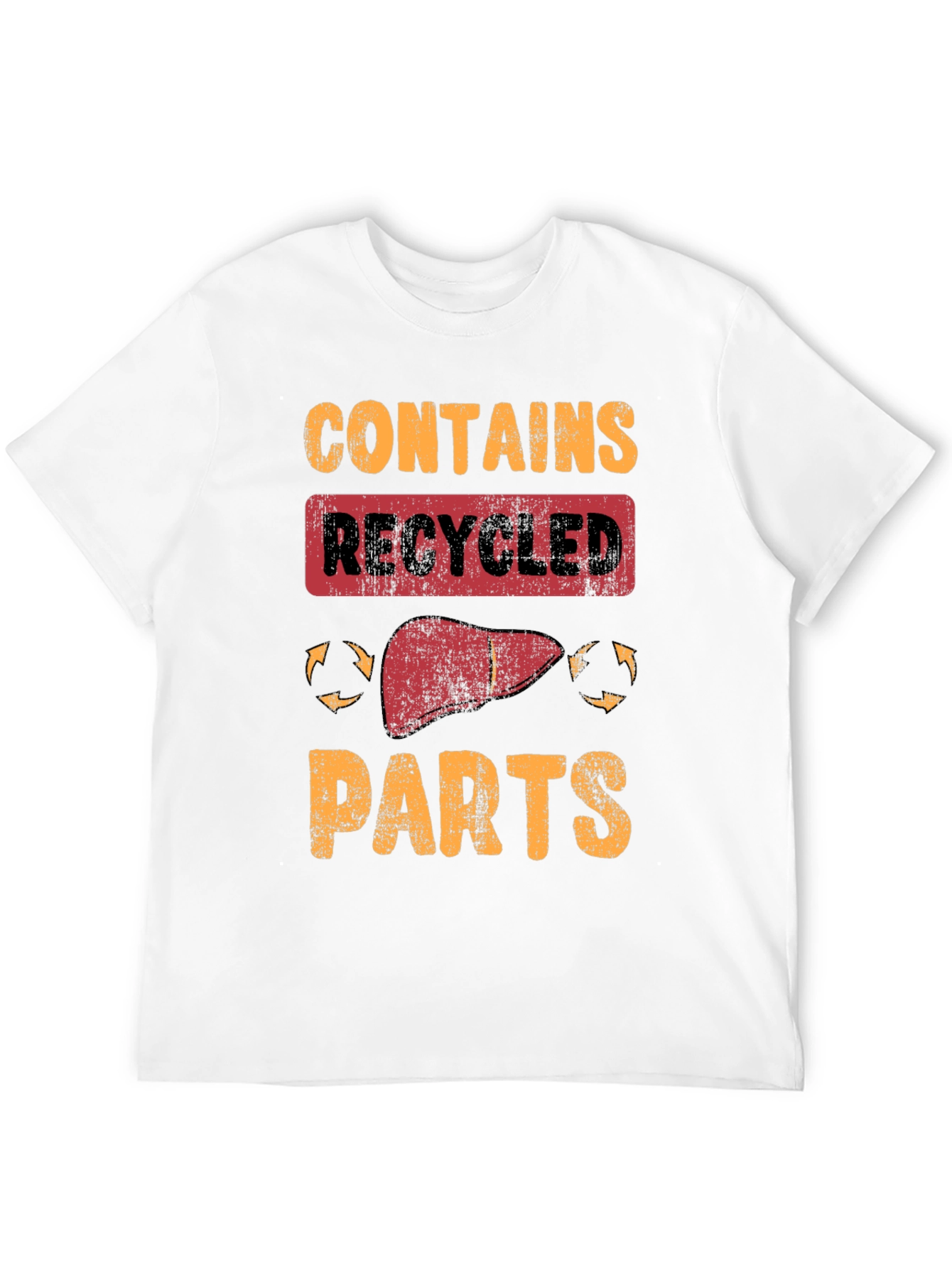 Black Contains Recycled Parts Novelty Graphic T-Shirt view 12