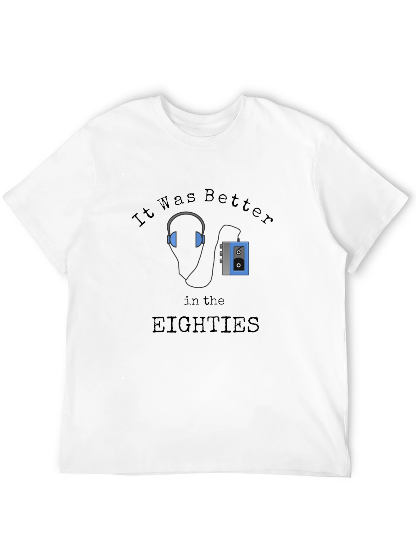 Black Retro 80s Cassette Player Graphic Tee view 12