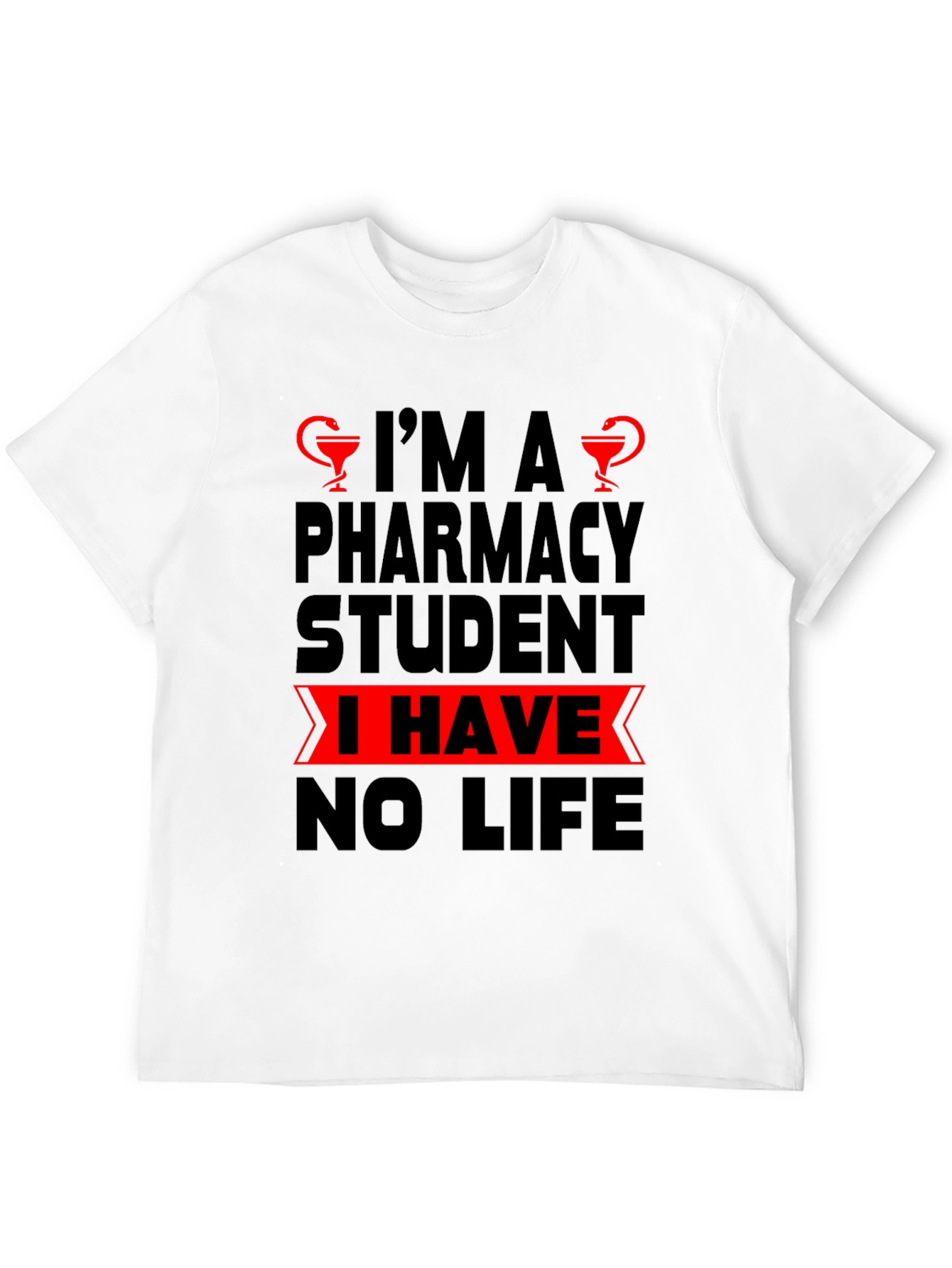 Black Pharmacy Student No Life Graphic T-Shirt view 12