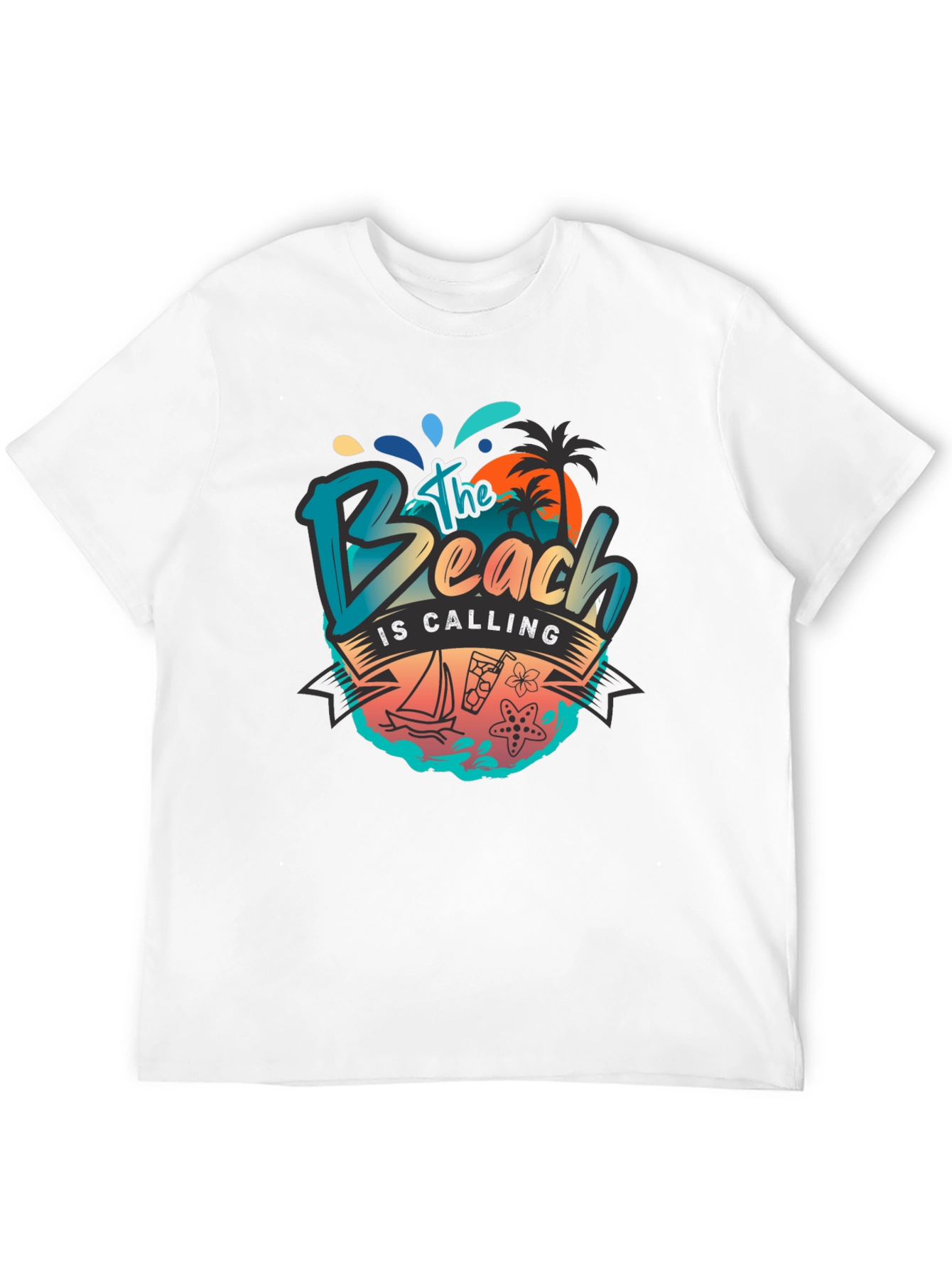 Black The Beach Is Calling Graphic T-Shirt - Black view 12