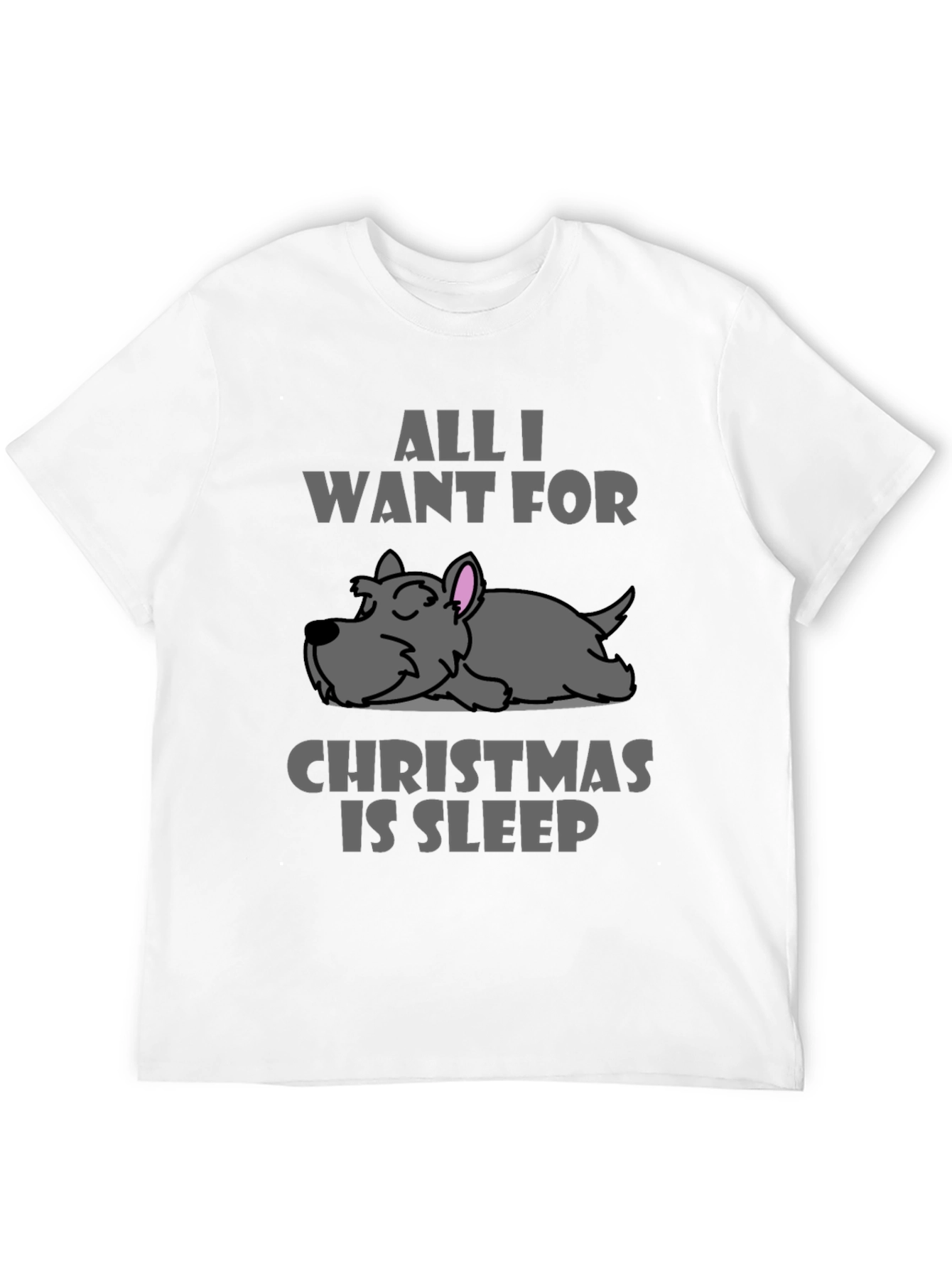 Black All I Want For Christmas Is Sleep T-Shirt view 12