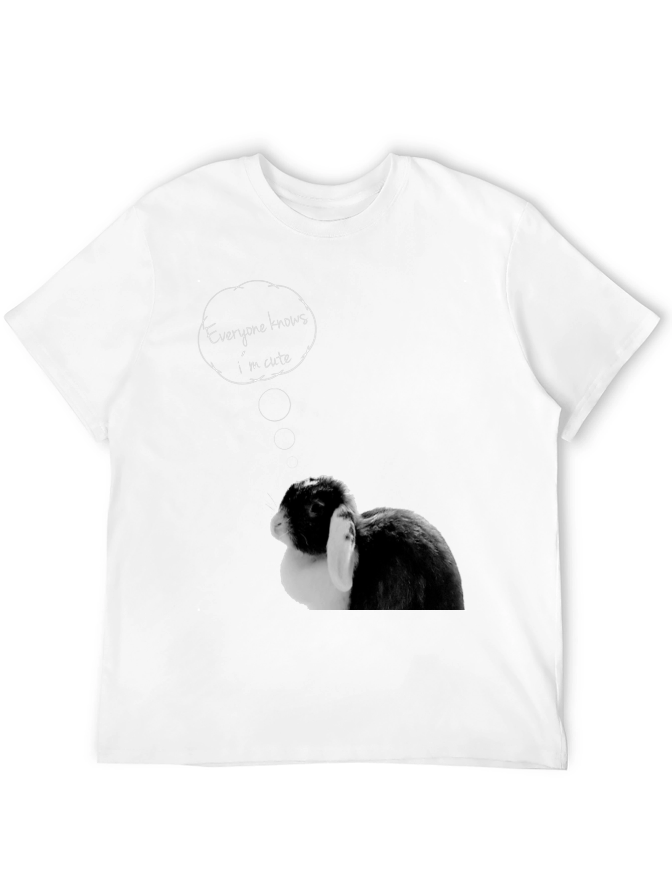 Black Cute Bunny T-Shirt - "Everyone Knows I'm Cute" view 12