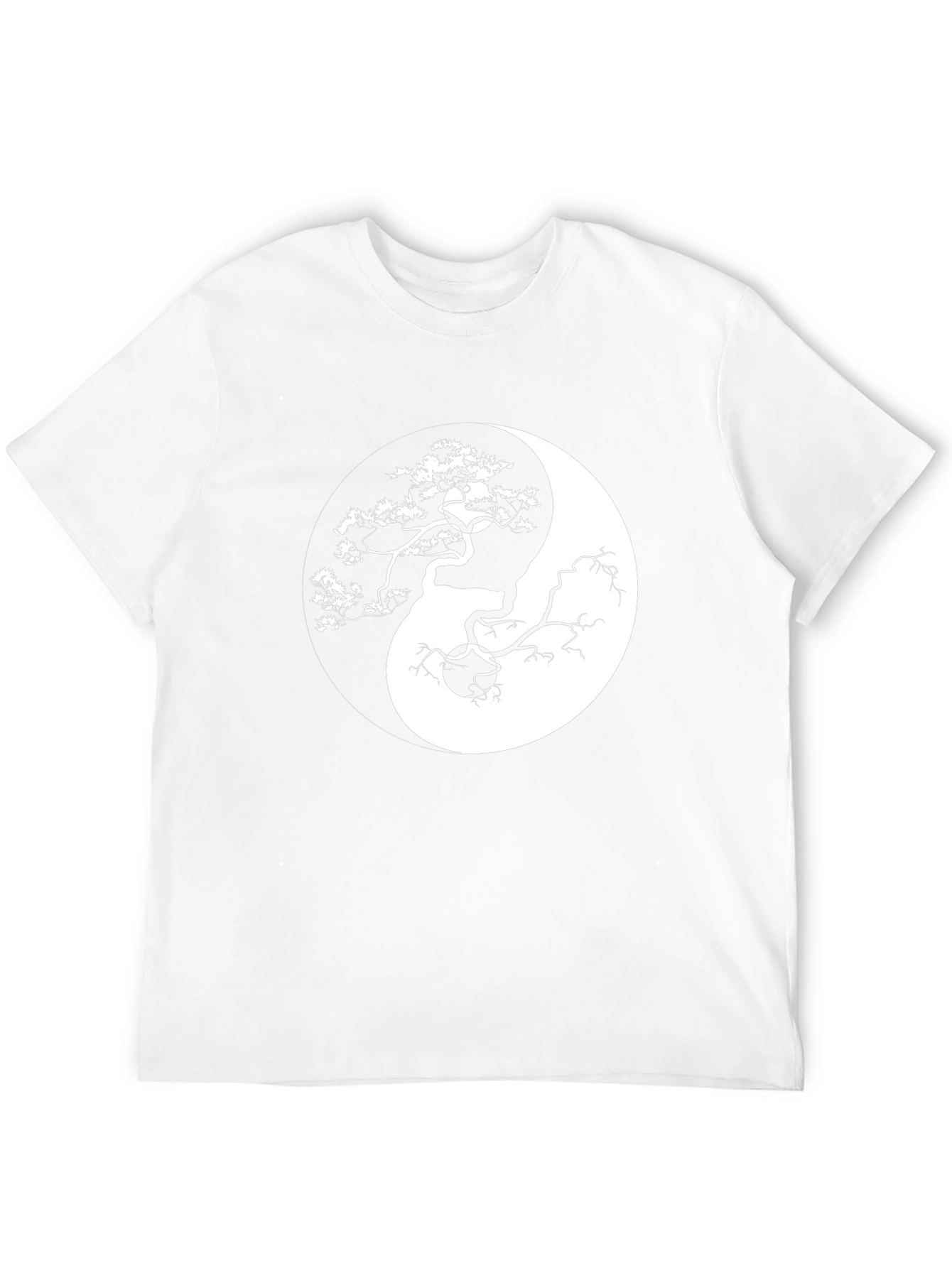 Black Yin Yang Bonsai Tree Graphic T-Shirt view 12