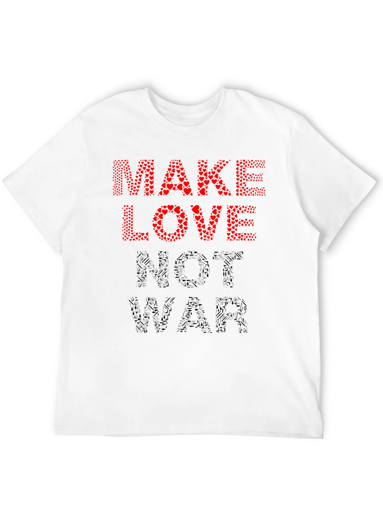 Black Make Love Not War Graphic T-Shirt view 12