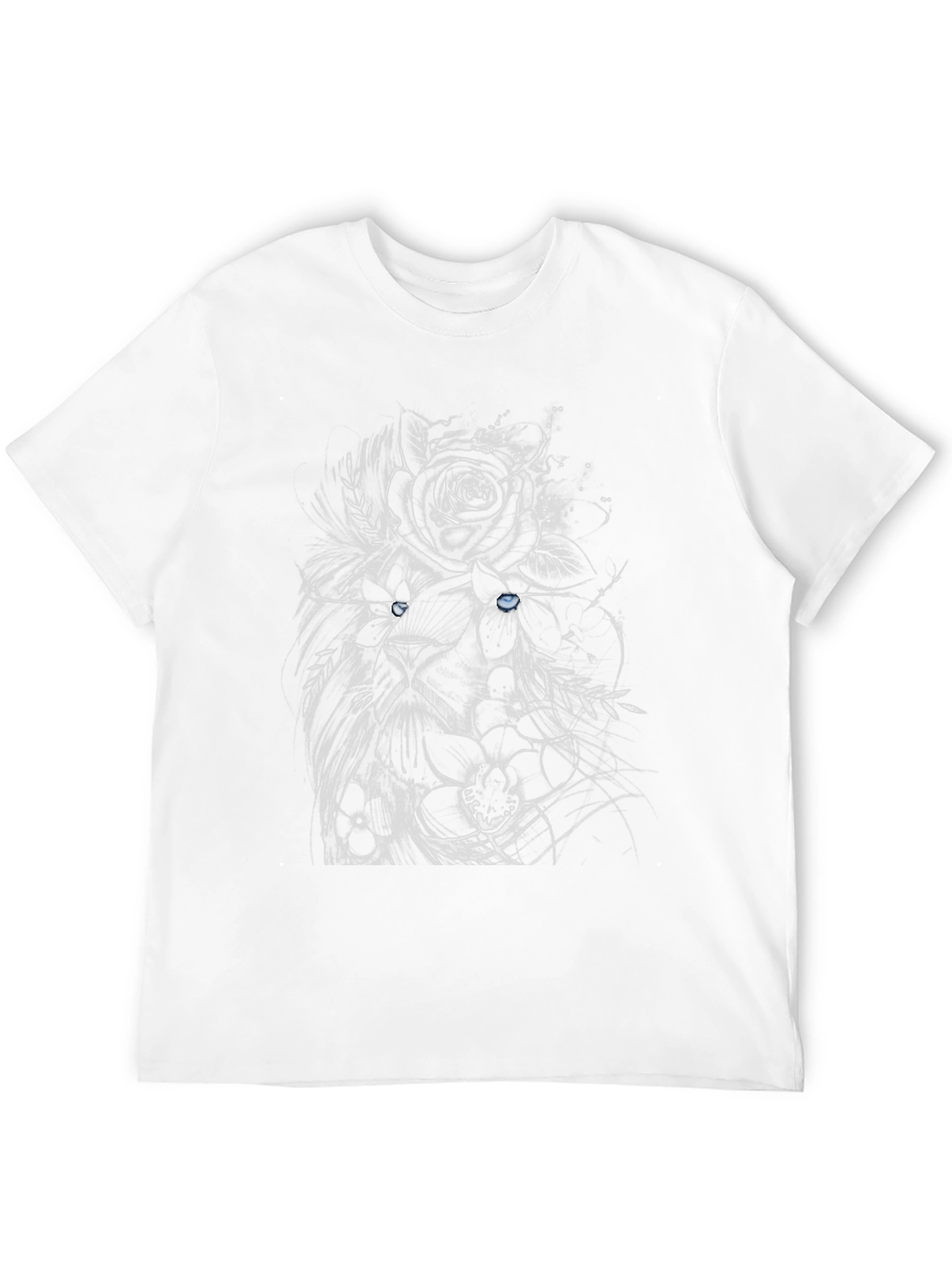 Black Floral Lion Graphic Tee - Black view 12