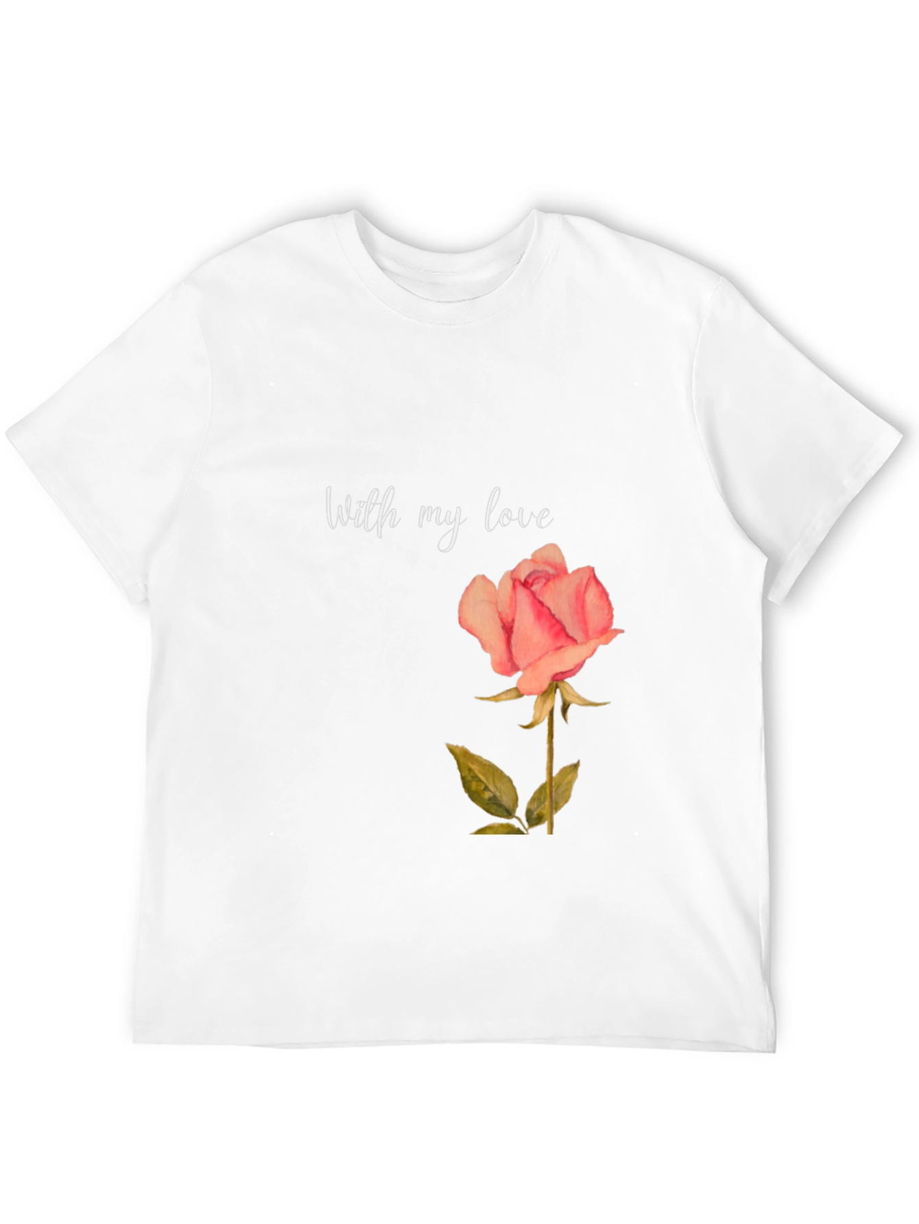 Black Romantic Rose T-Shirt - With My Love Design view 12