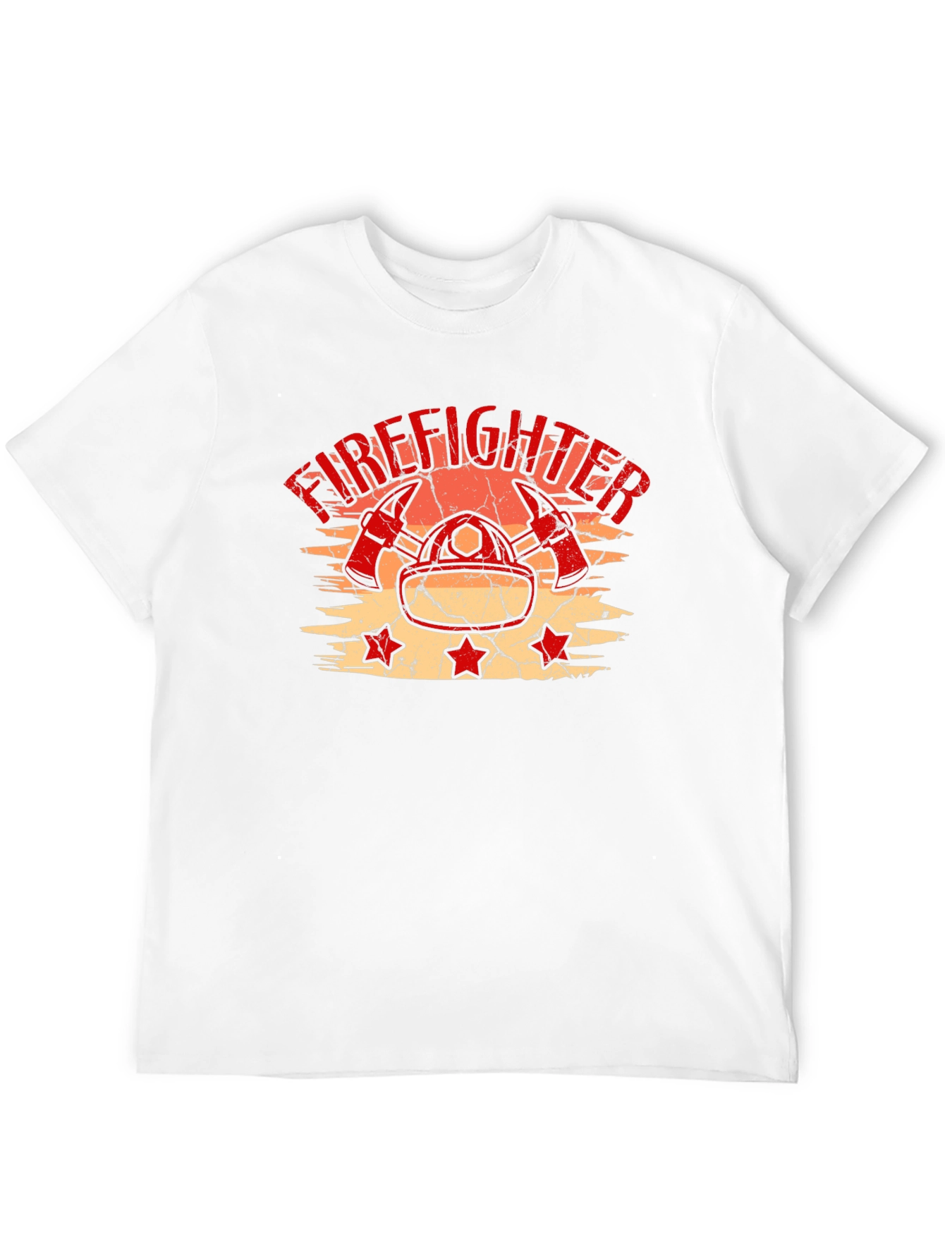 Black Firefighter T-Shirt - Distressed Graphic Tee view 12