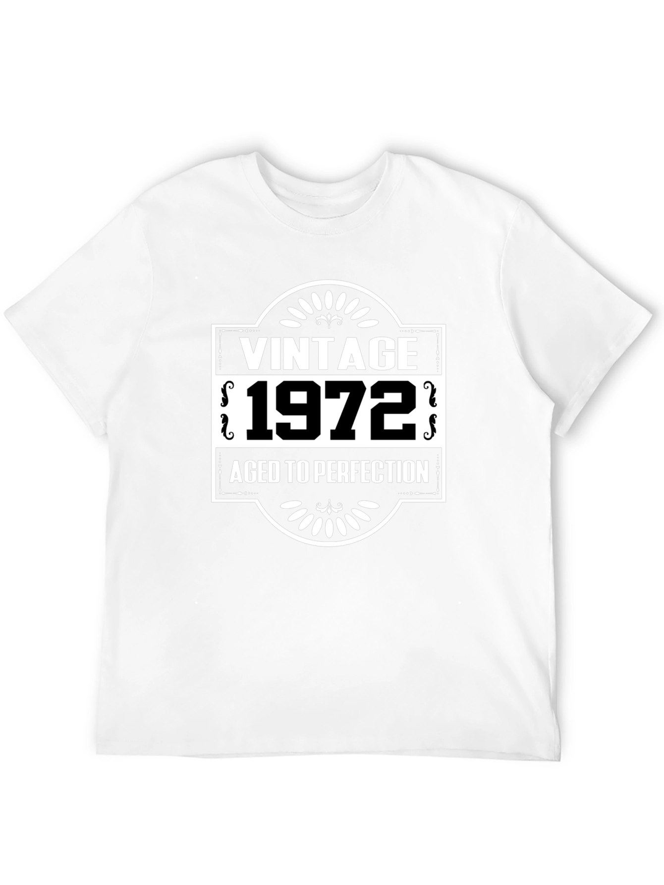 Black Vintage 1972 Aged To Perfection Black Graphic T-Shirt view 12