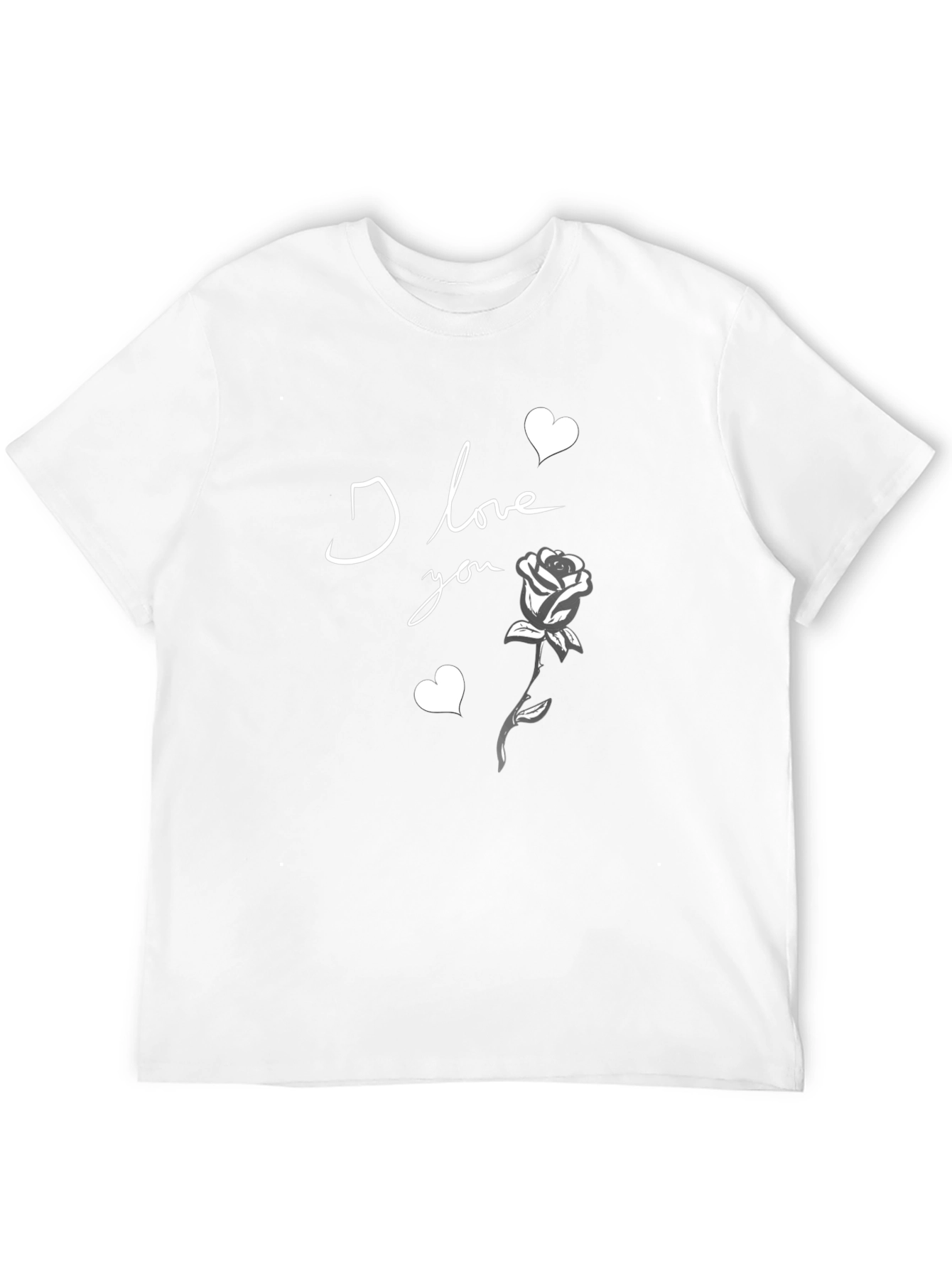 Black I Love You Rose Graphic Tee - Black view 12