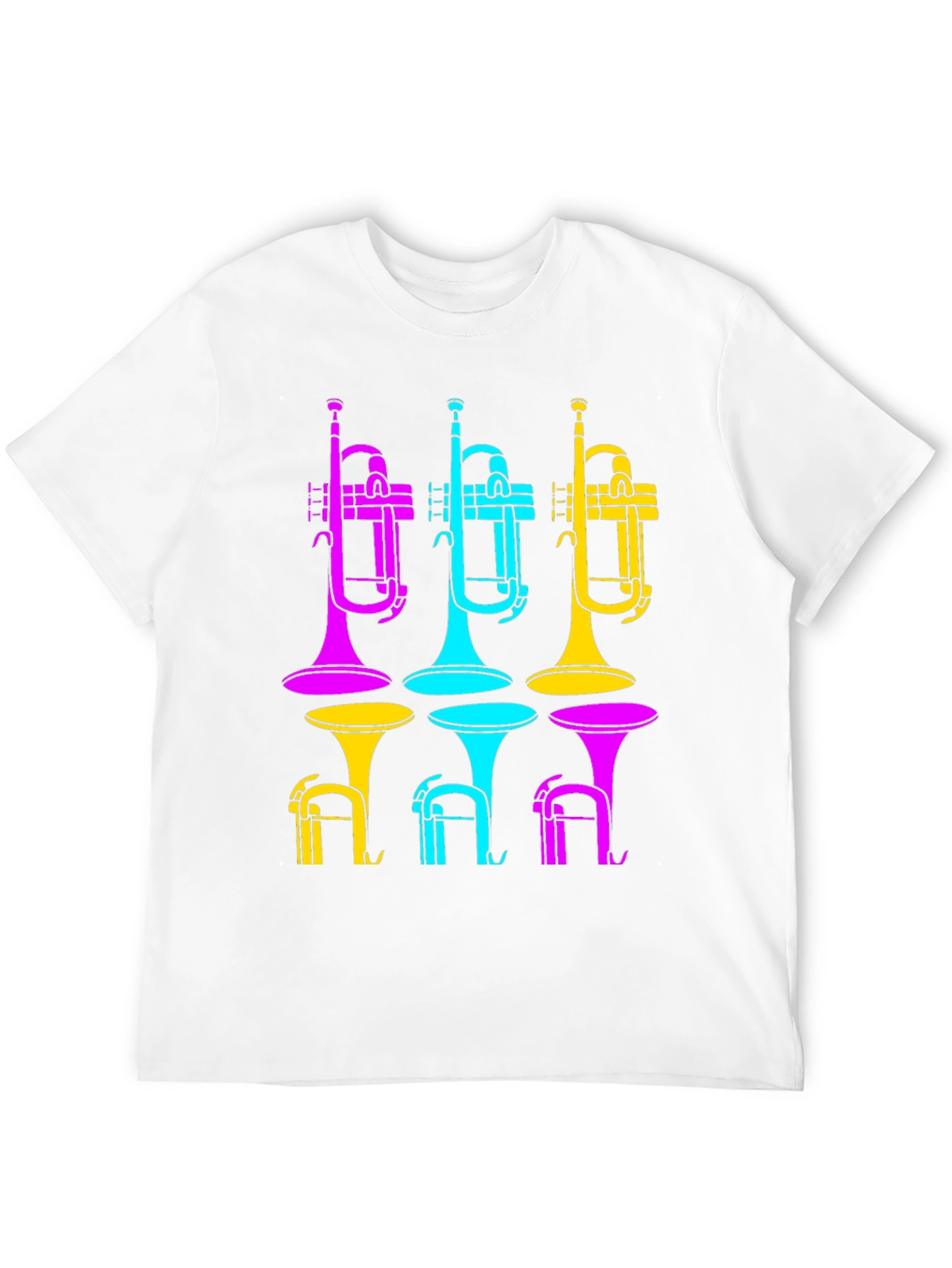 Black Vibrant Trumpet Design Black T-Shirt view 12