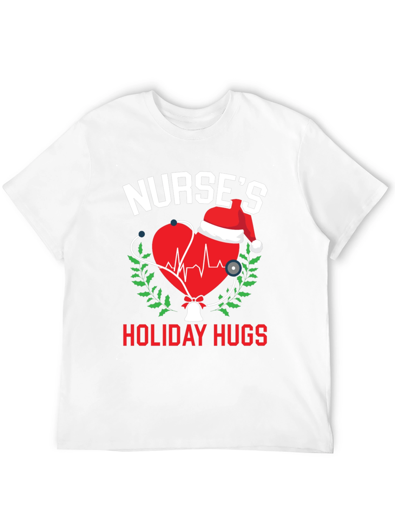 Black Nurse's Holiday Hugs Christmas T-Shirt view 12
