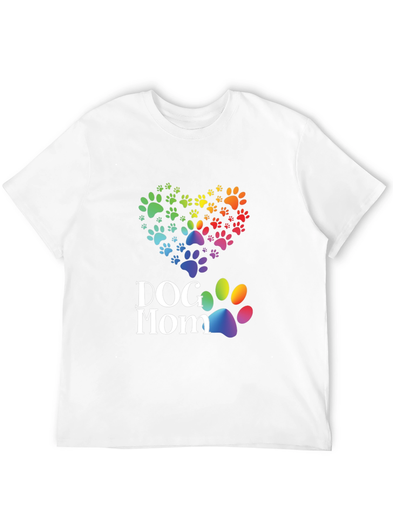 Black Dog Mom Paw Print Heart T-Shirt view 12