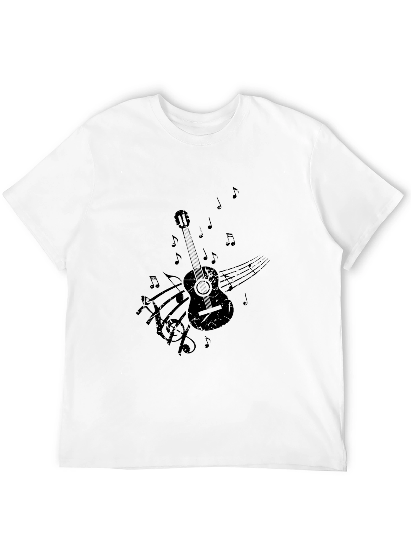 Black Black Guitar Music Notes Graphic Tee view 12