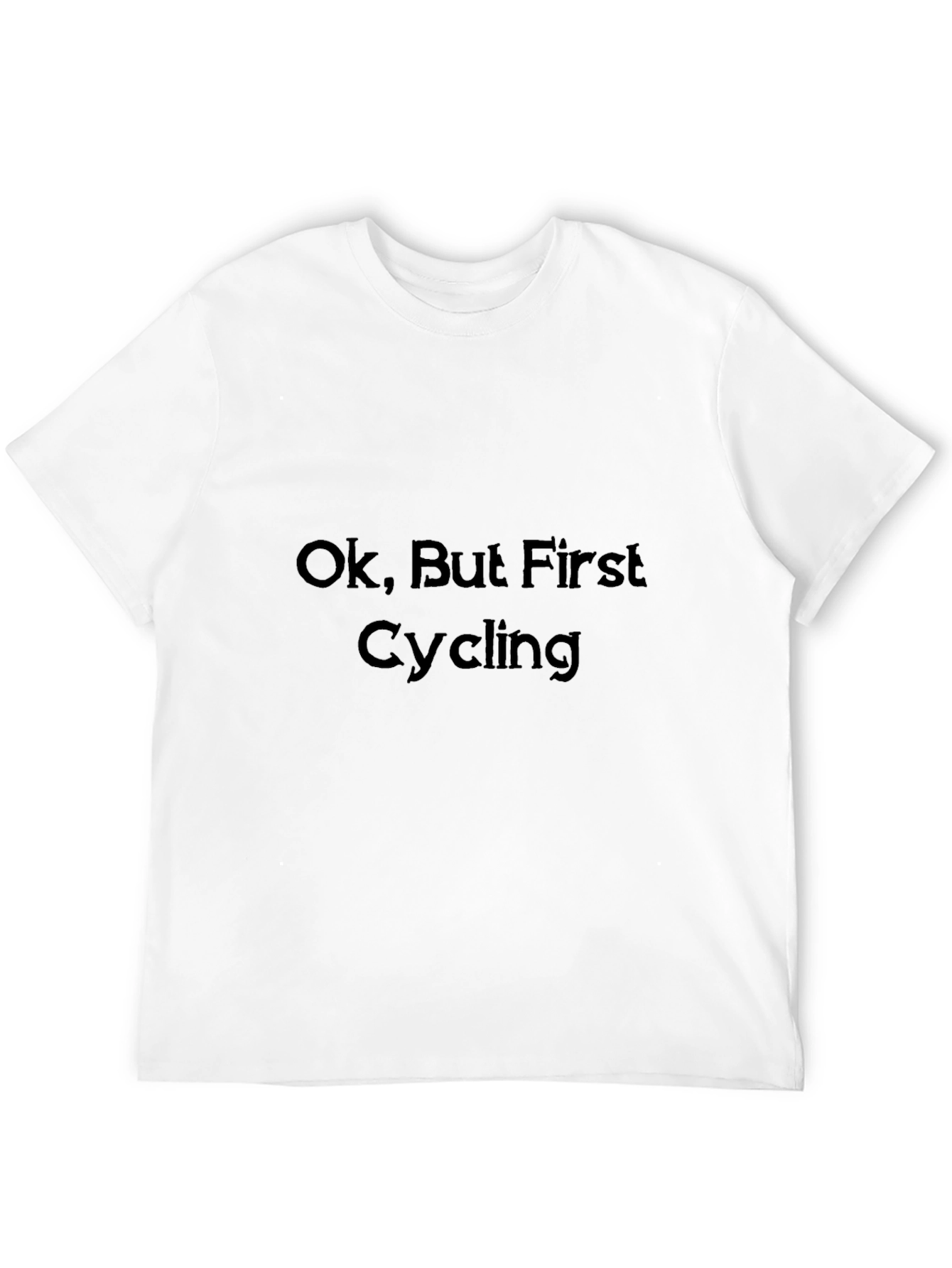 Black Ok, But First Cycling - Black T-Shirt view 12