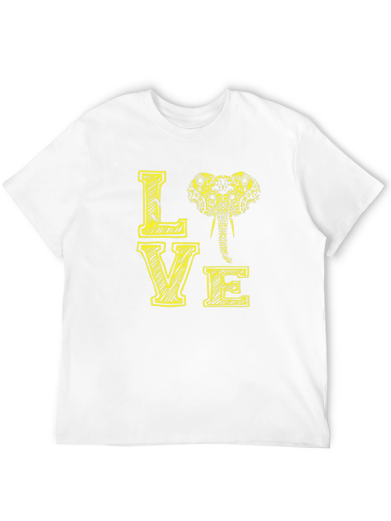 Black Love Elephant Graphic Tee - Black Cotton T-Shirt view 12