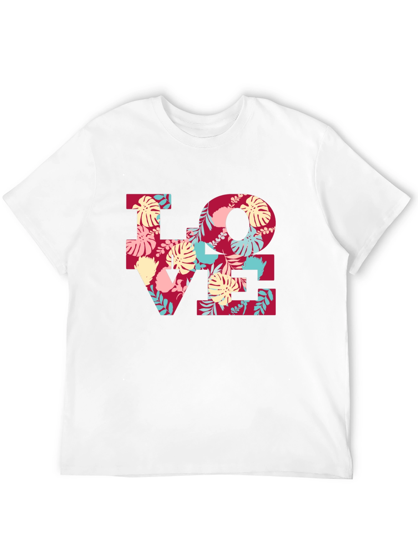 Black Floral LOVE Graphic Tee - Black Casual T-Shirt view 12