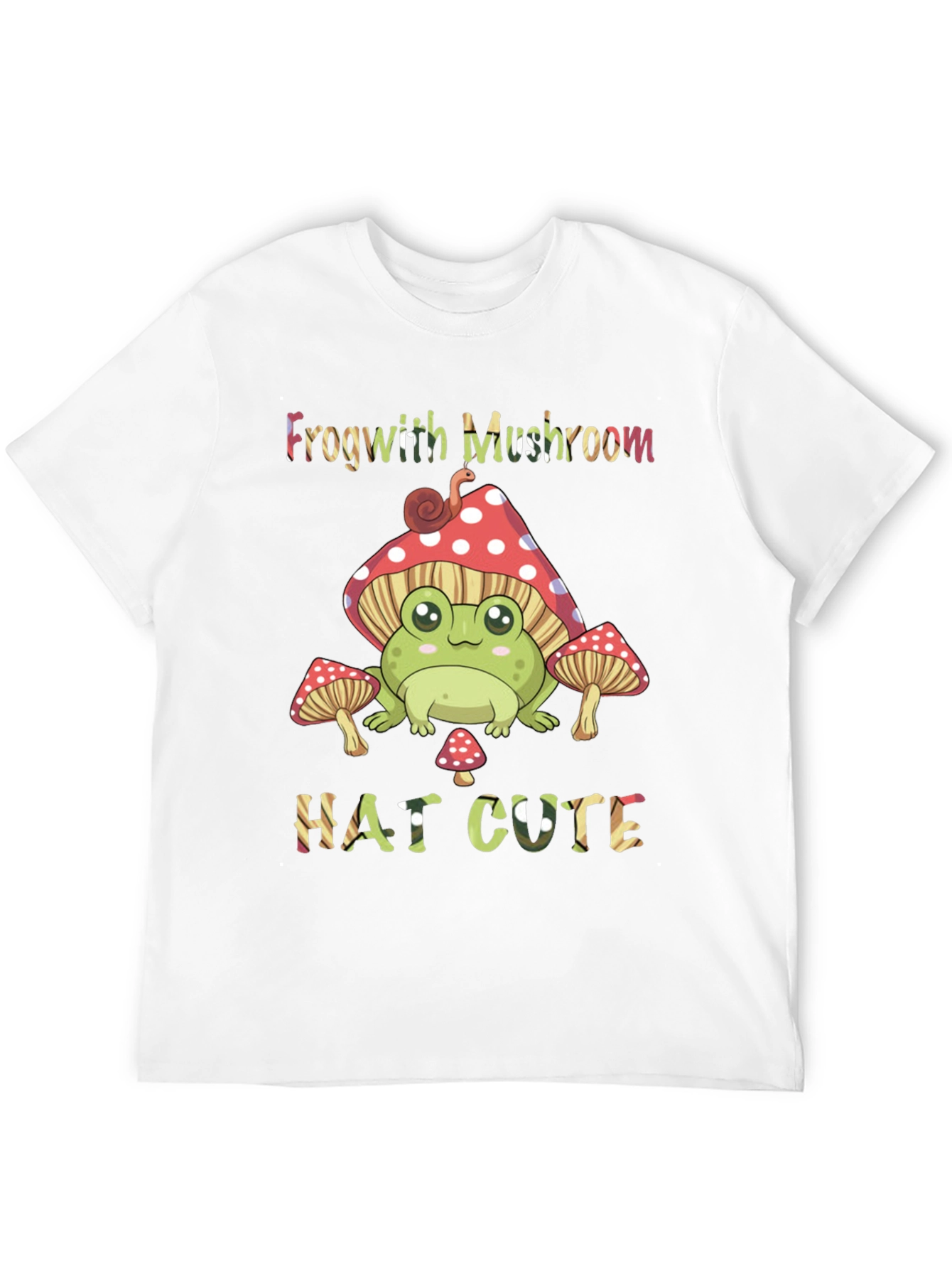 Black Frog With Mushroom Hat Cute T-Shirt view 12