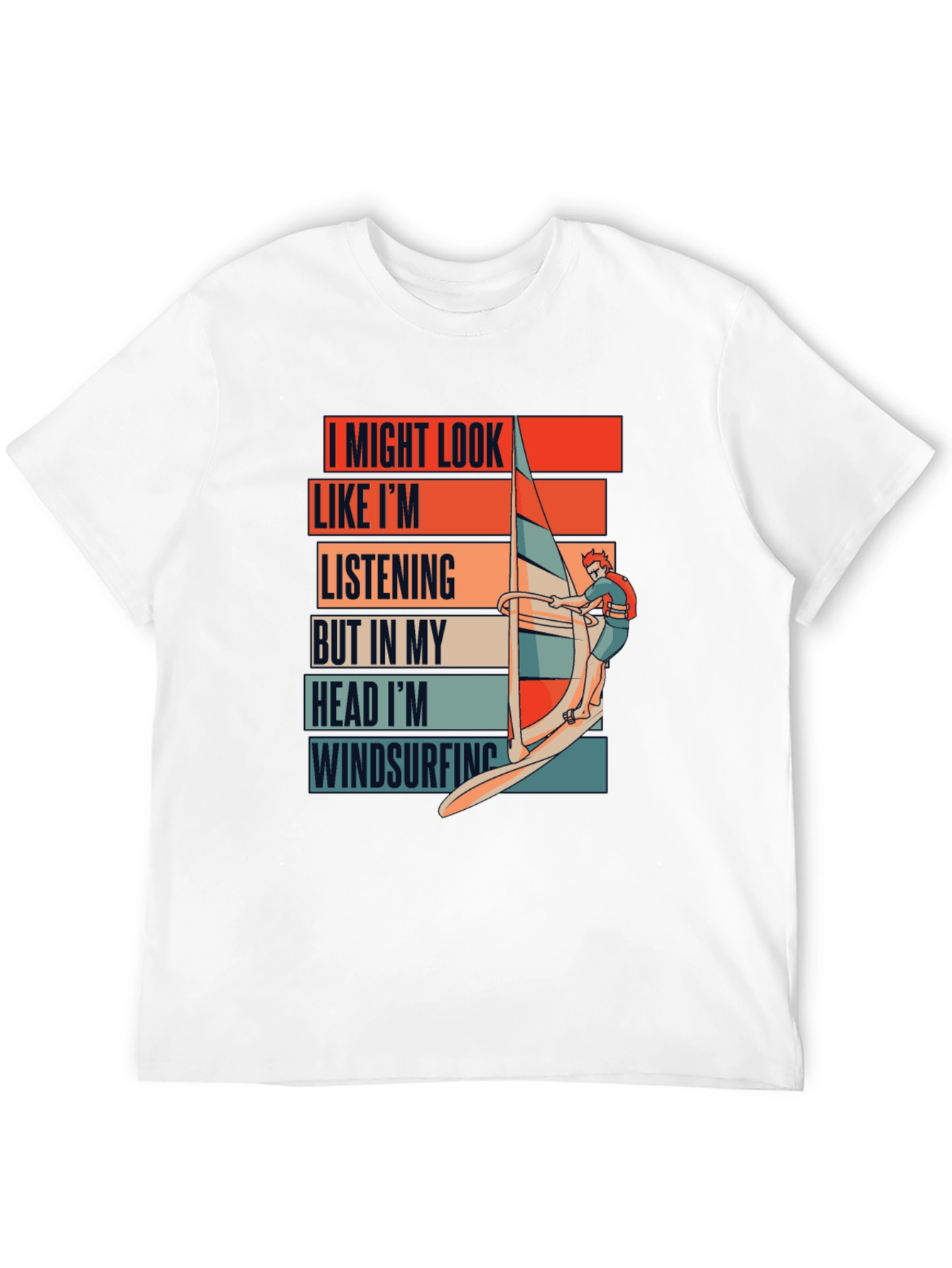 Black Windsurfing Mind T-Shirt - Funny Ocean Sports Tee view 12