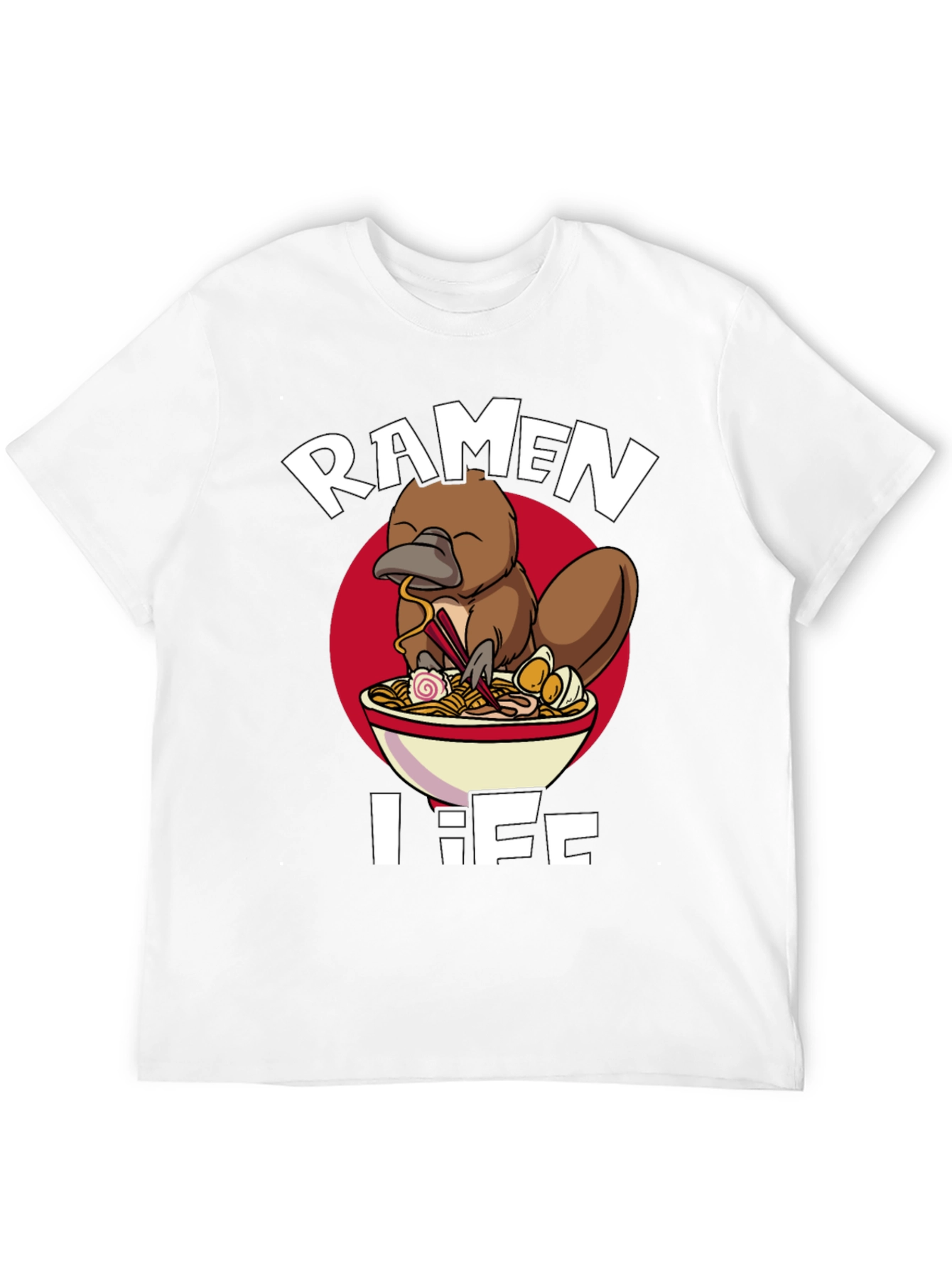 Black Ramen Life Platypus T-Shirt - Unique Graphic Tee view 12