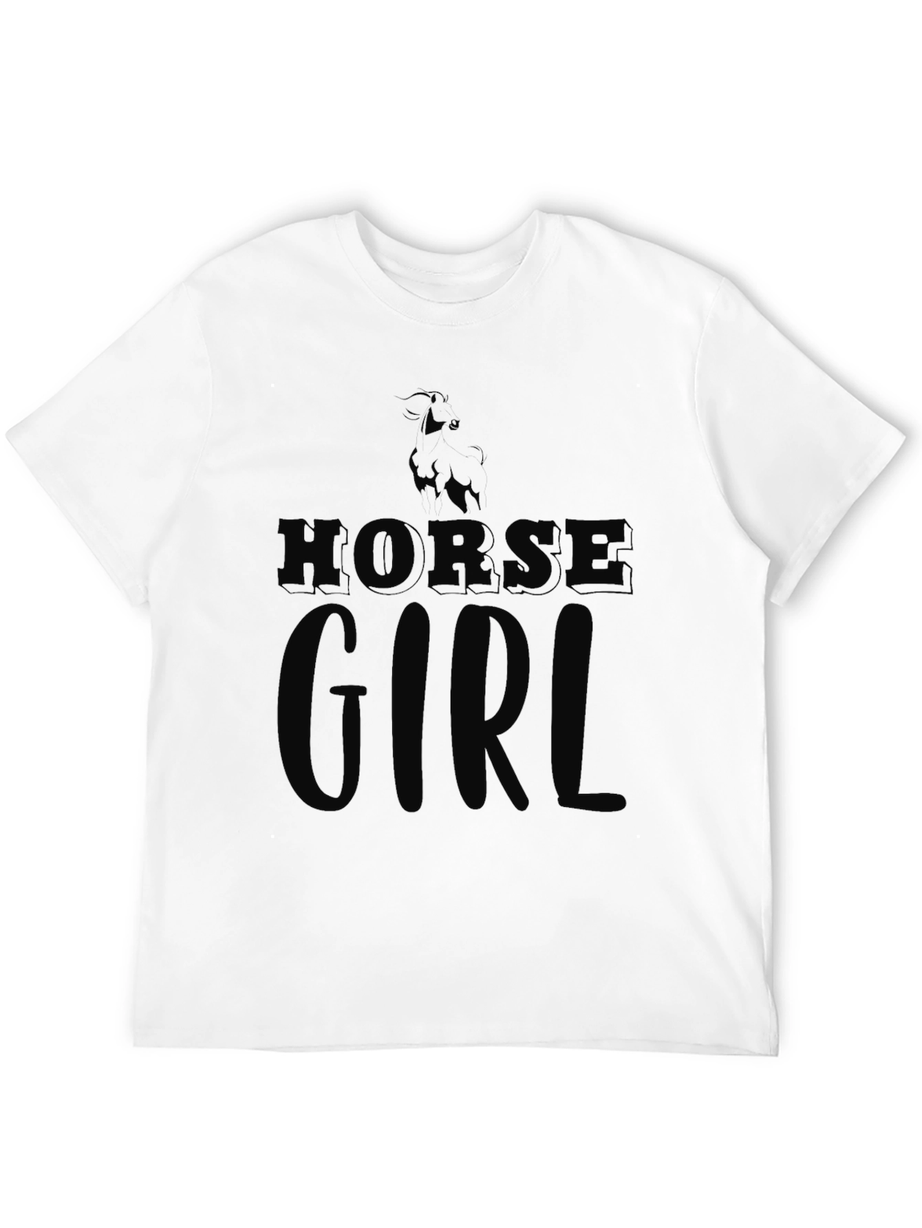 Black Horse Girl T-Shirt - Black view 12