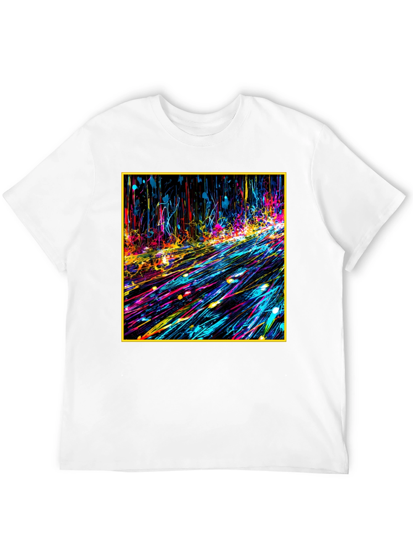 Black Abstract Art Black Tee - Bold Graphic Print view 12