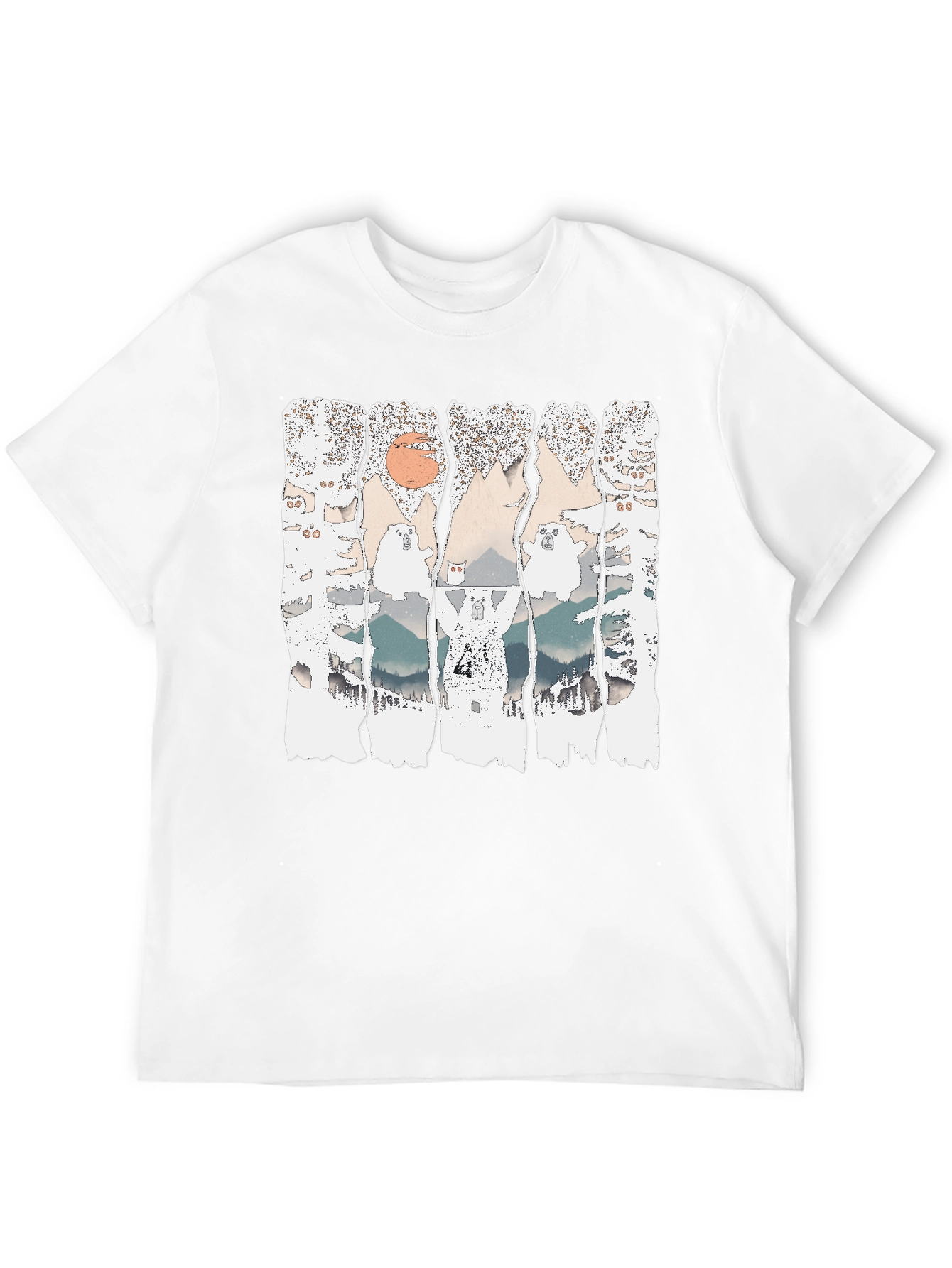 Black We Bare Bears Mountain T-Shirt view 12