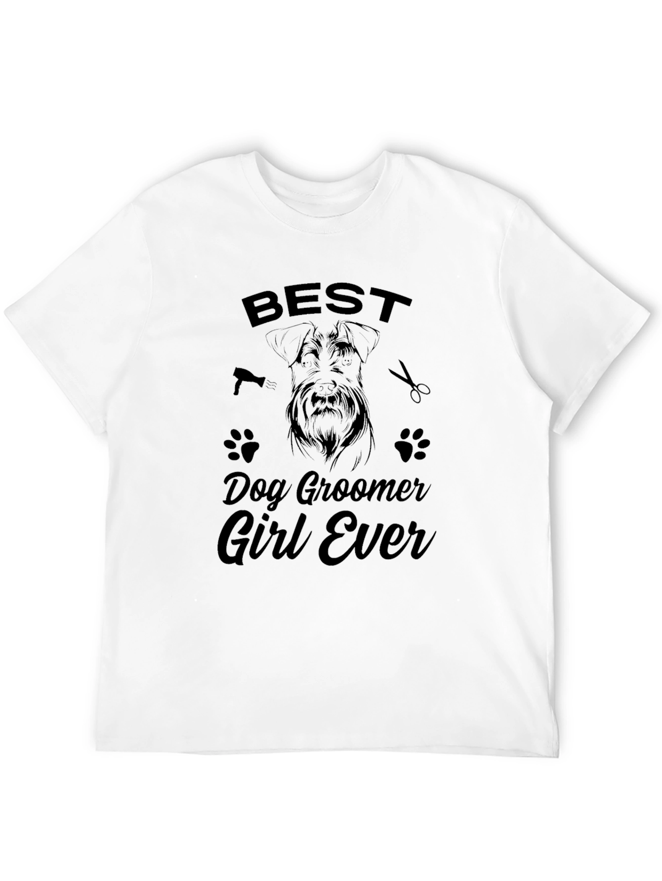 Black Best Dog Groomer Girl Ever Graphic T-Shirt view 12