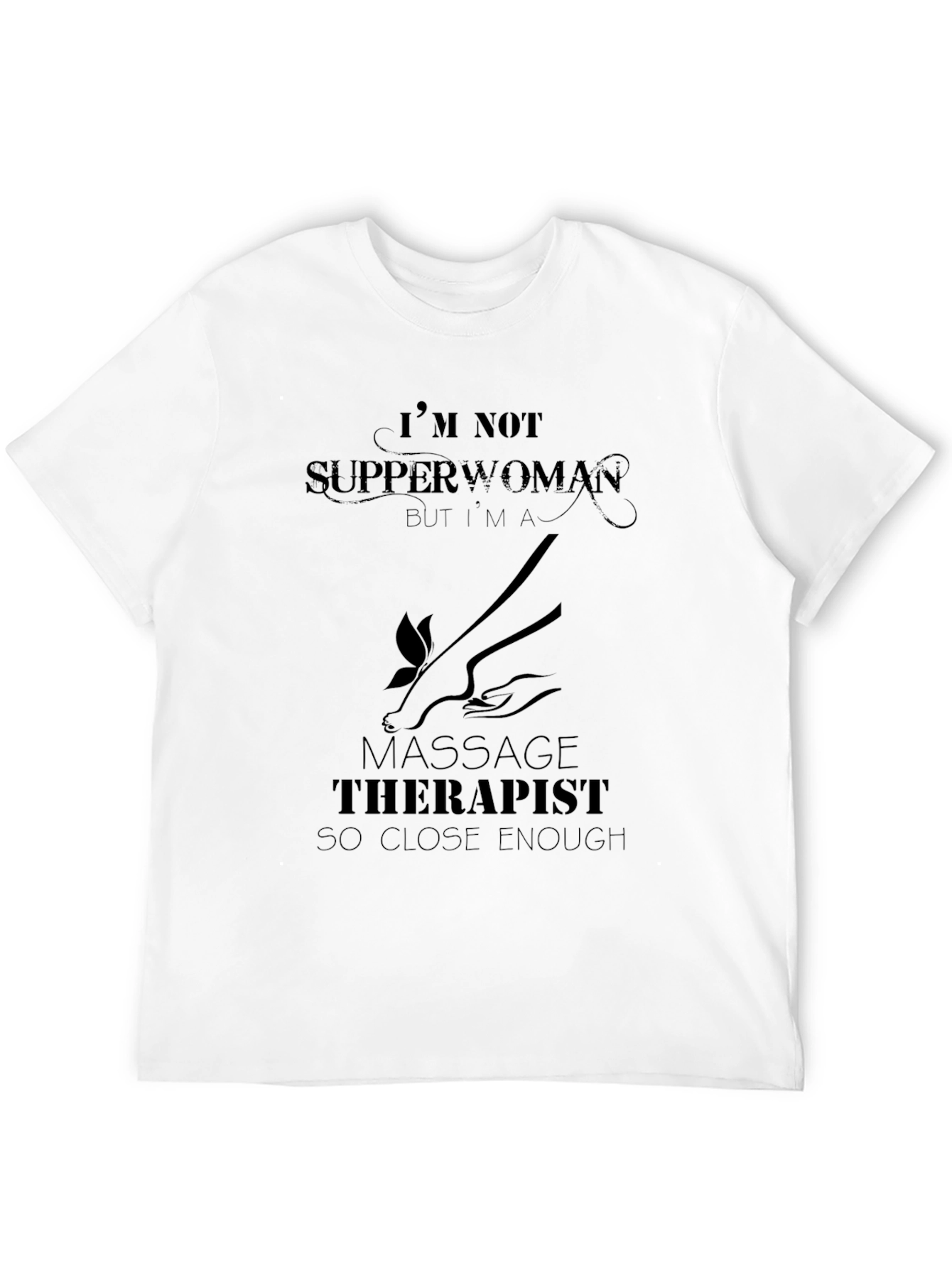 Black Massage Therapist Graphic T-Shirt - Funny Women's Tee view 12