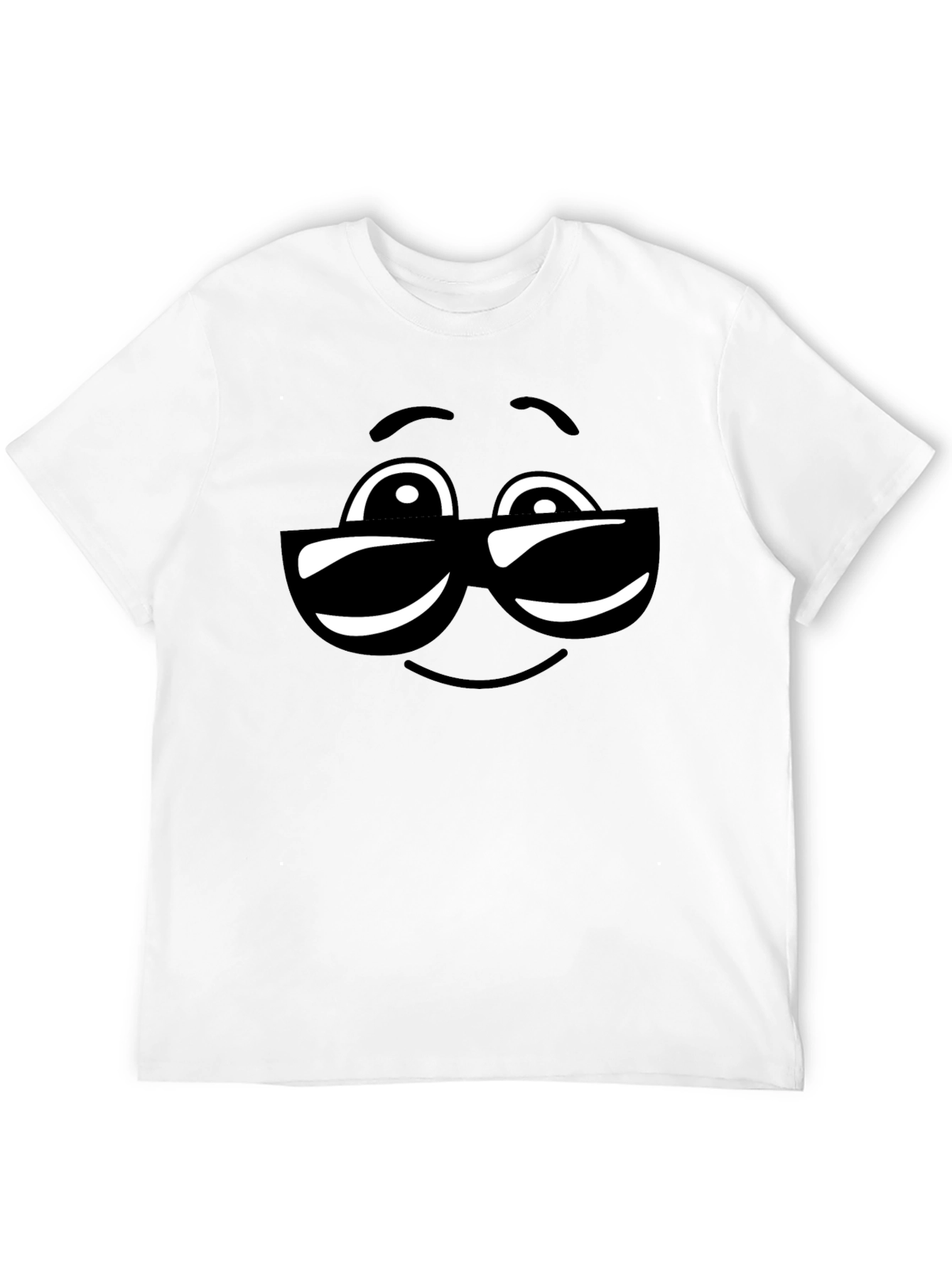 Black Cool Sunglasses Emoji Black Cotton T-Shirt view 12