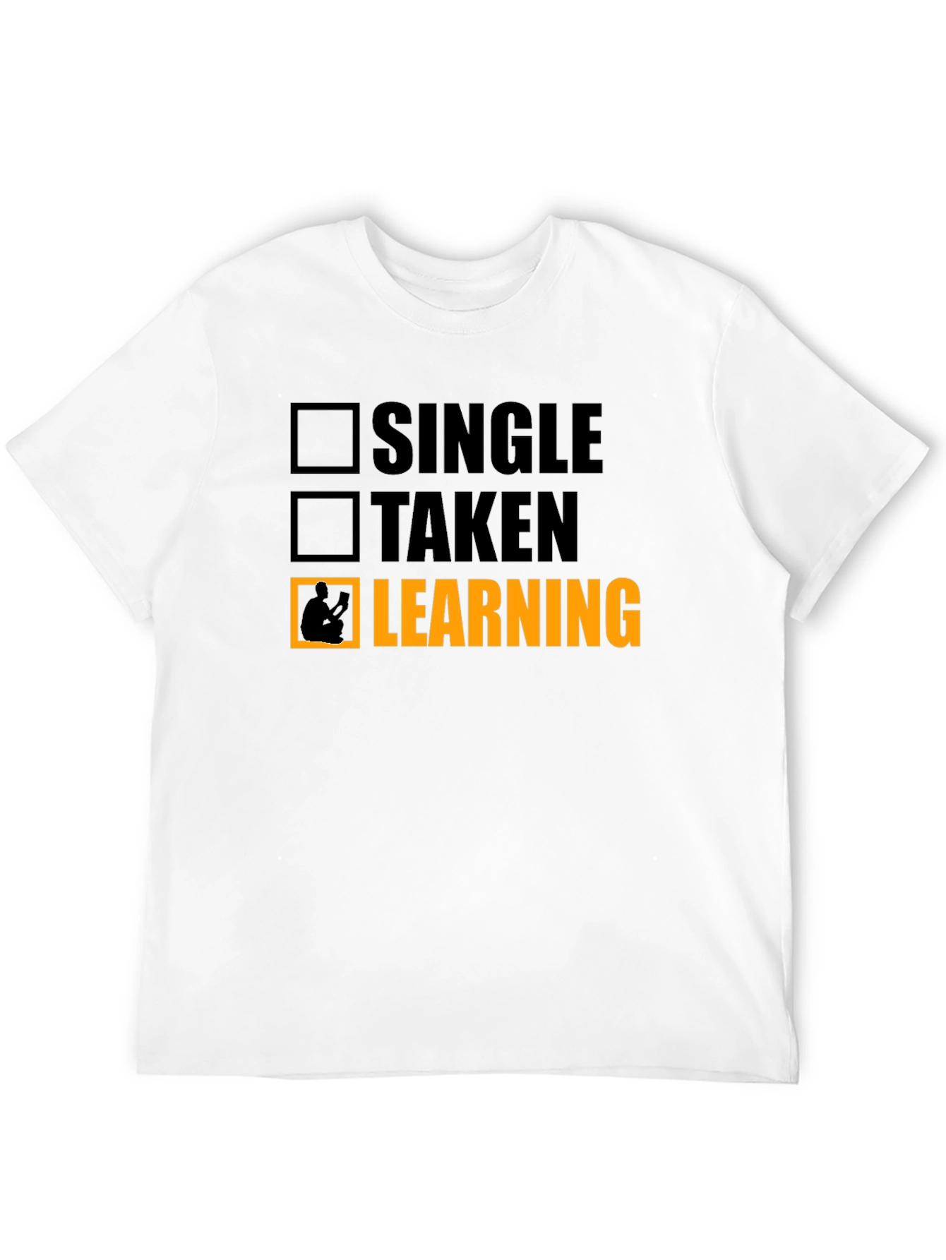 Black Single Taken Learning T-Shirt view 12