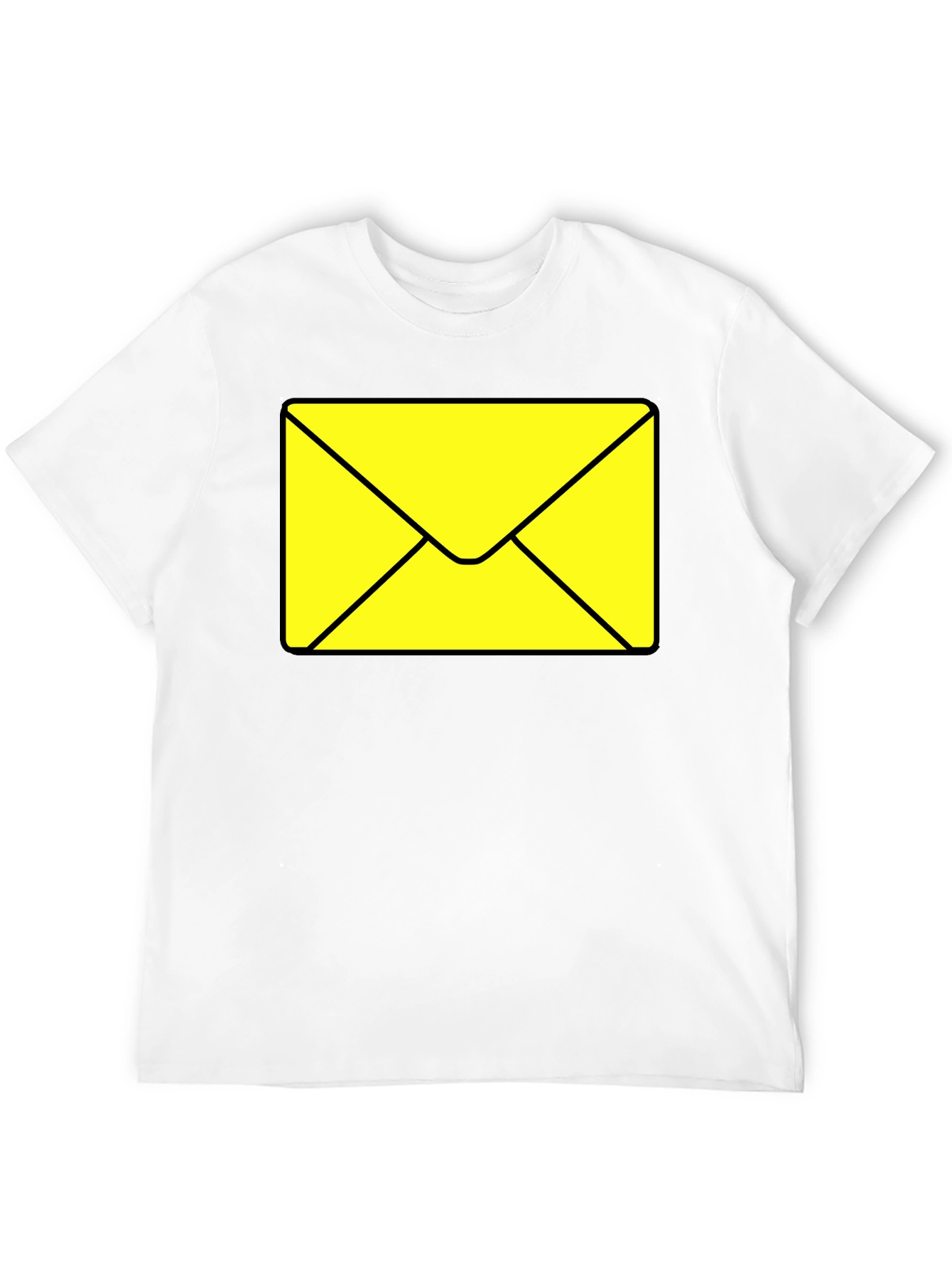 Black Envelope Graphic Tee - Black Cotton Casual T-Shirt view 12