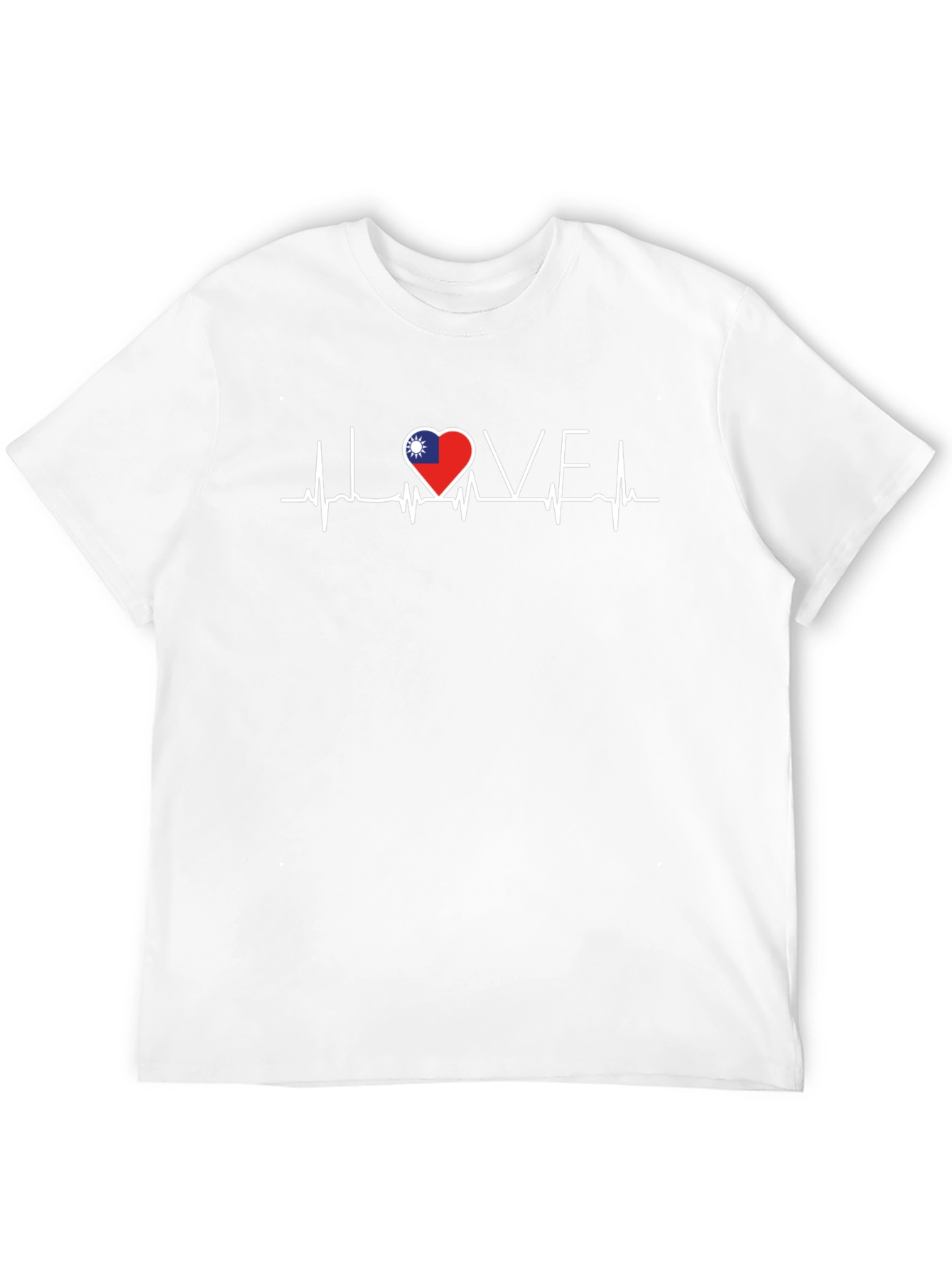Black Taiwan Heartbeat Flag T-Shirt Love Graphic Tee view 12