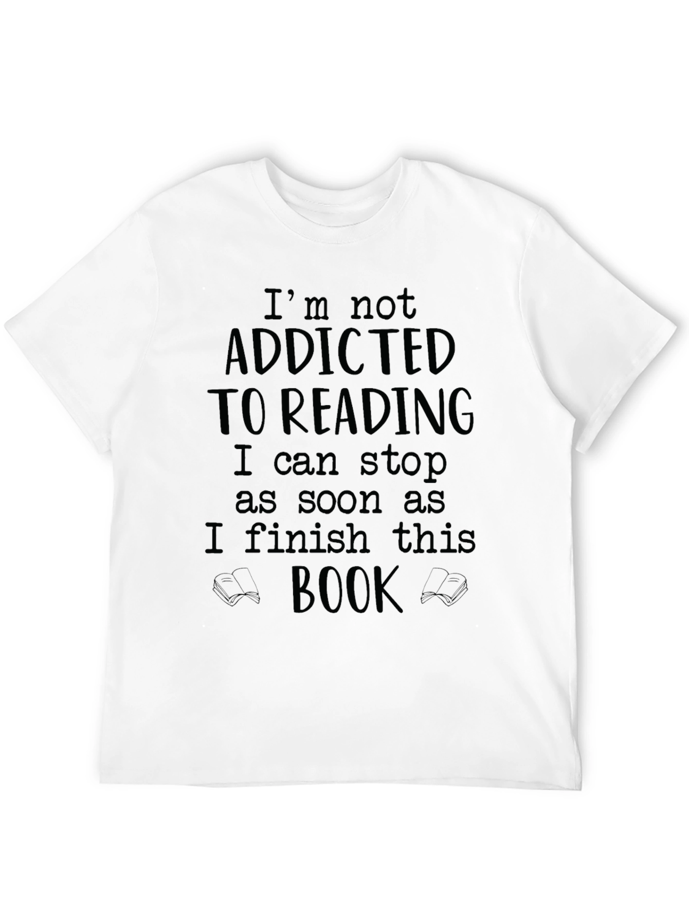 Black Funny Reading T-Shirt: Addicted to Books Graphic Tee view 12