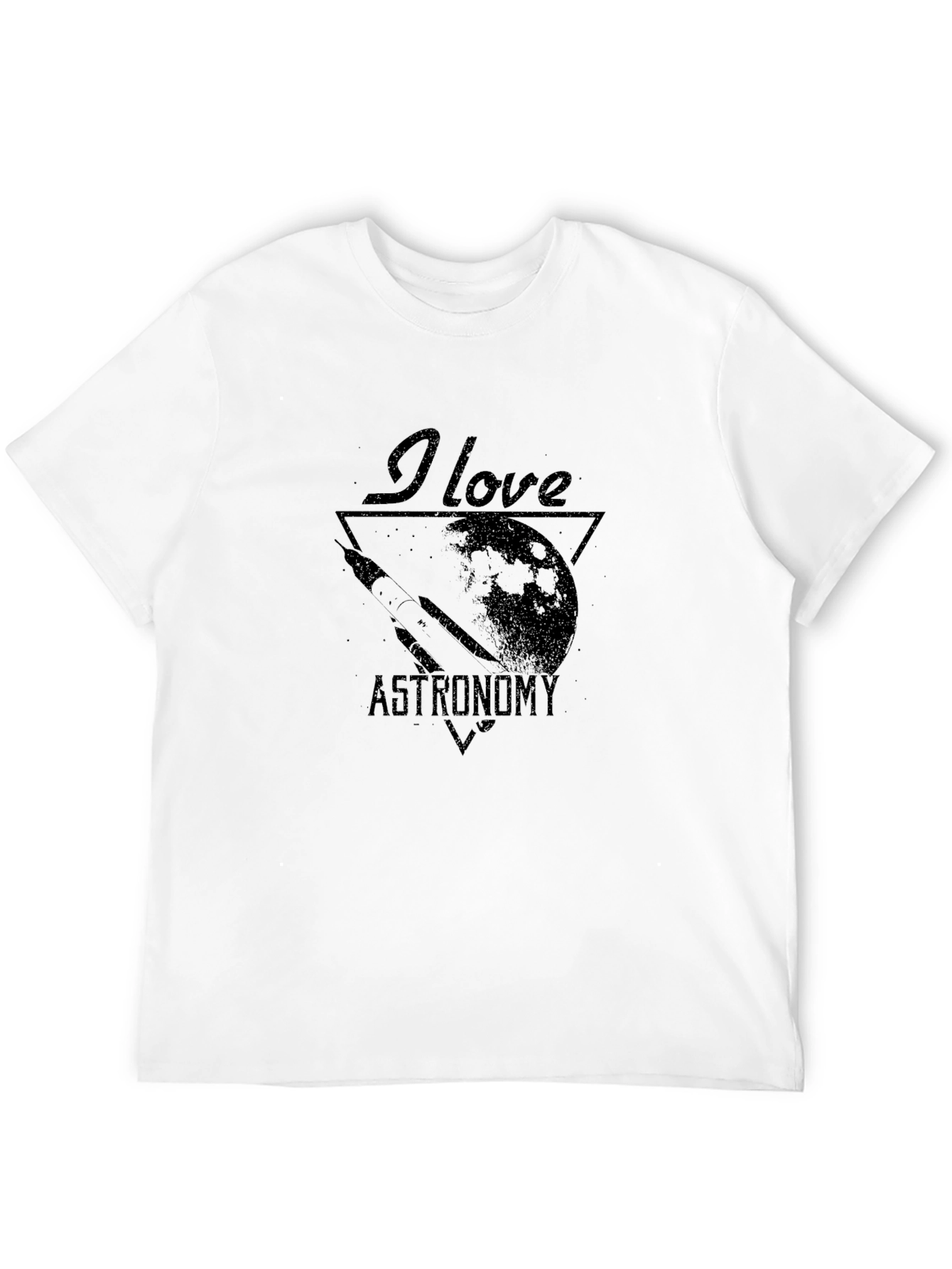 Black I Love Astronomy Black Graphic T-Shirt view 12