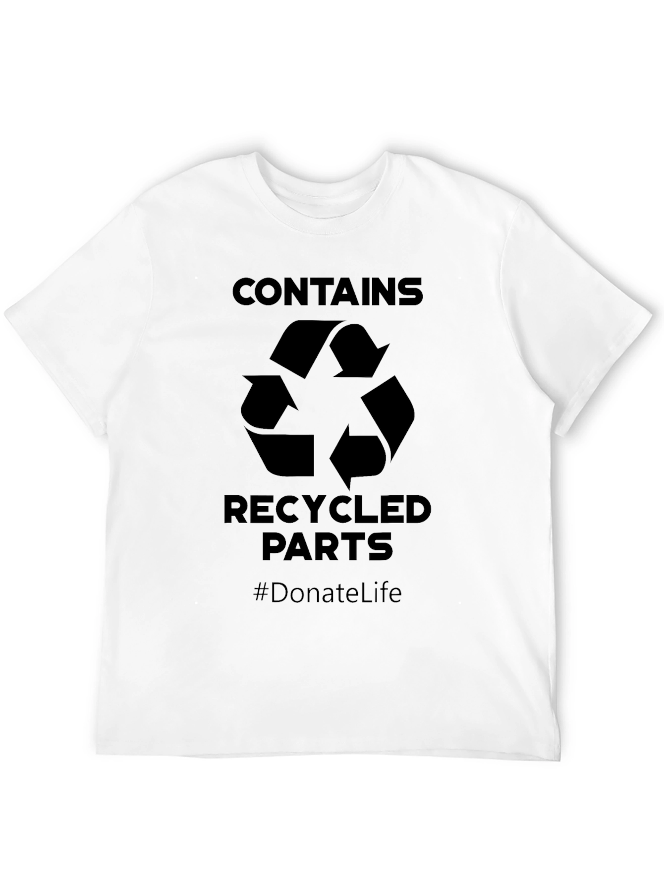 Black Contains Recycled Parts T-Shirt - Donate Life view 12