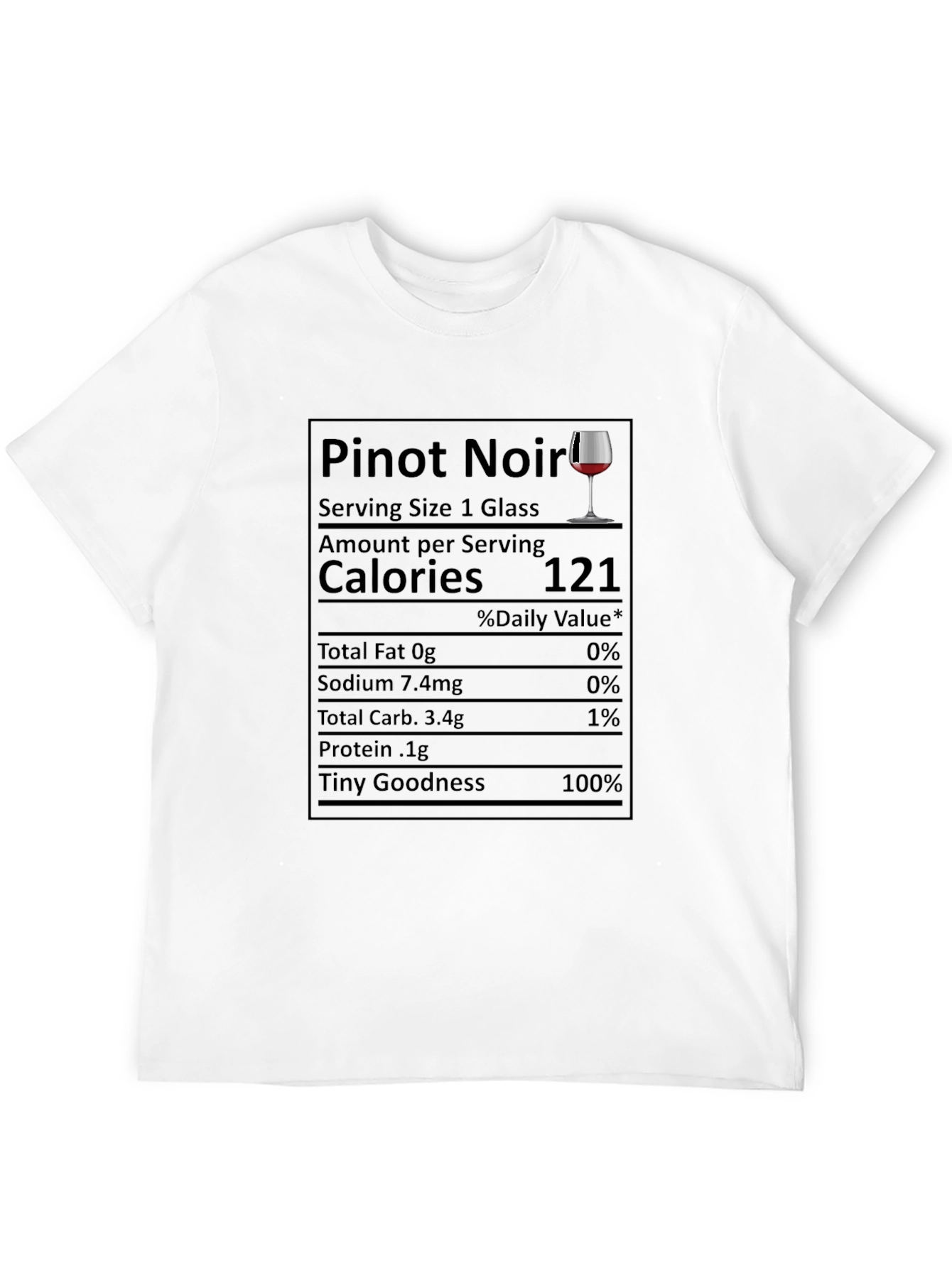 Black Pinot Noir Nutrition Facts Funny T-Shirt view 12